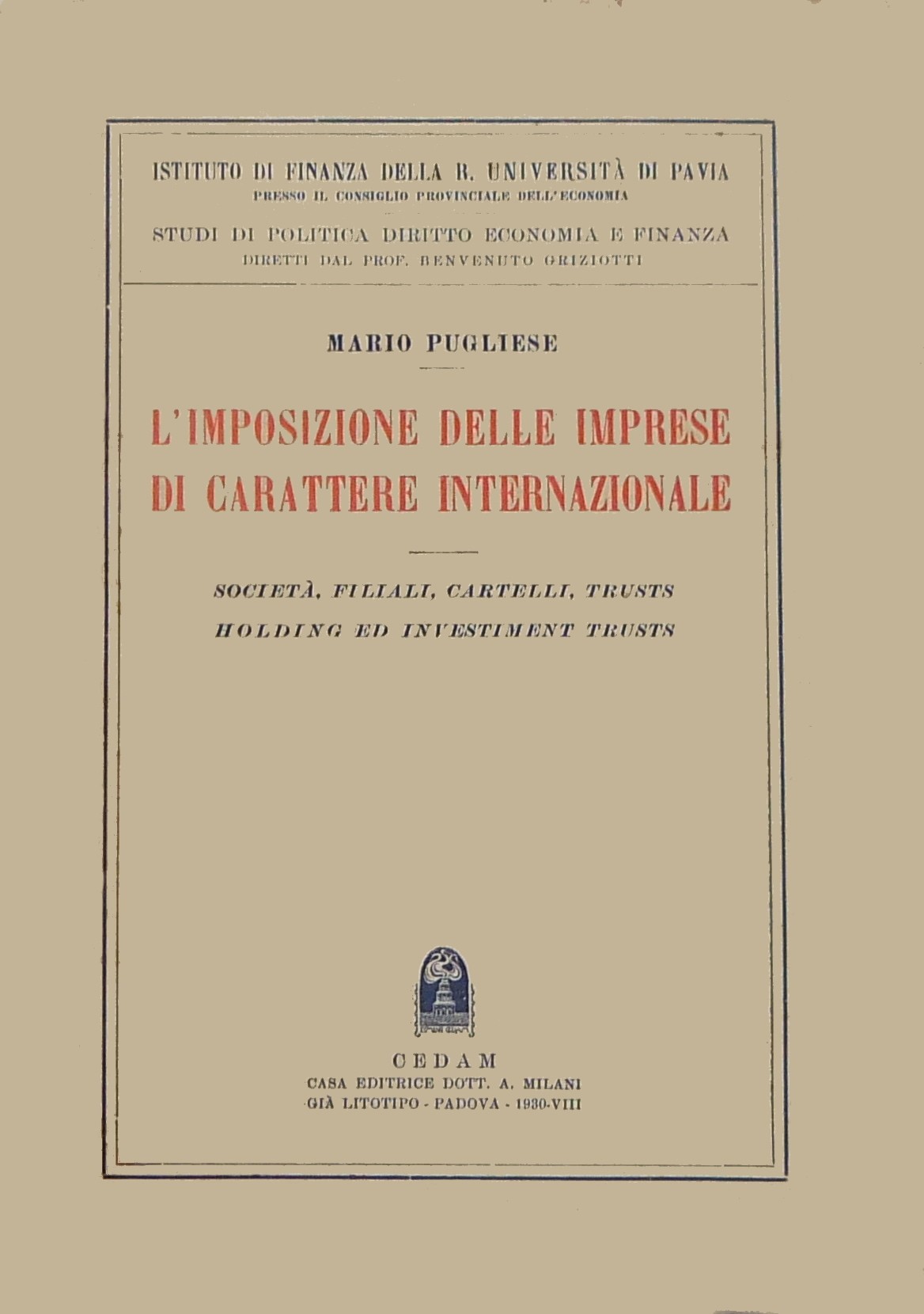 L'imposizione delle imprese di carattere internazi