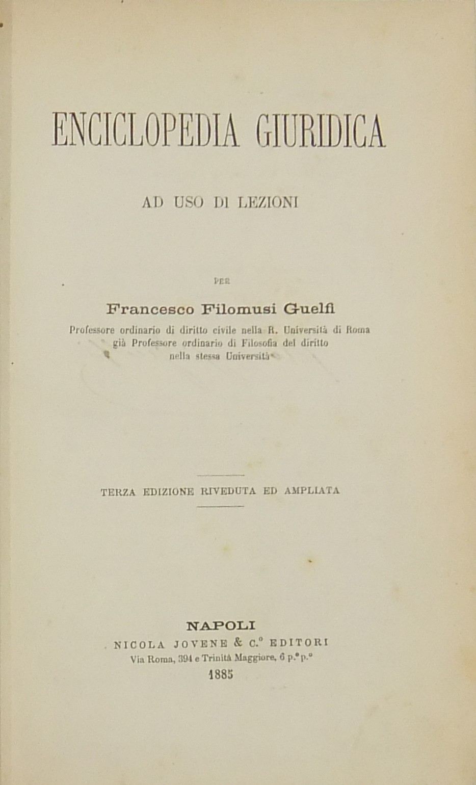 Enciclopedia giuridica ad uso di lezioni
