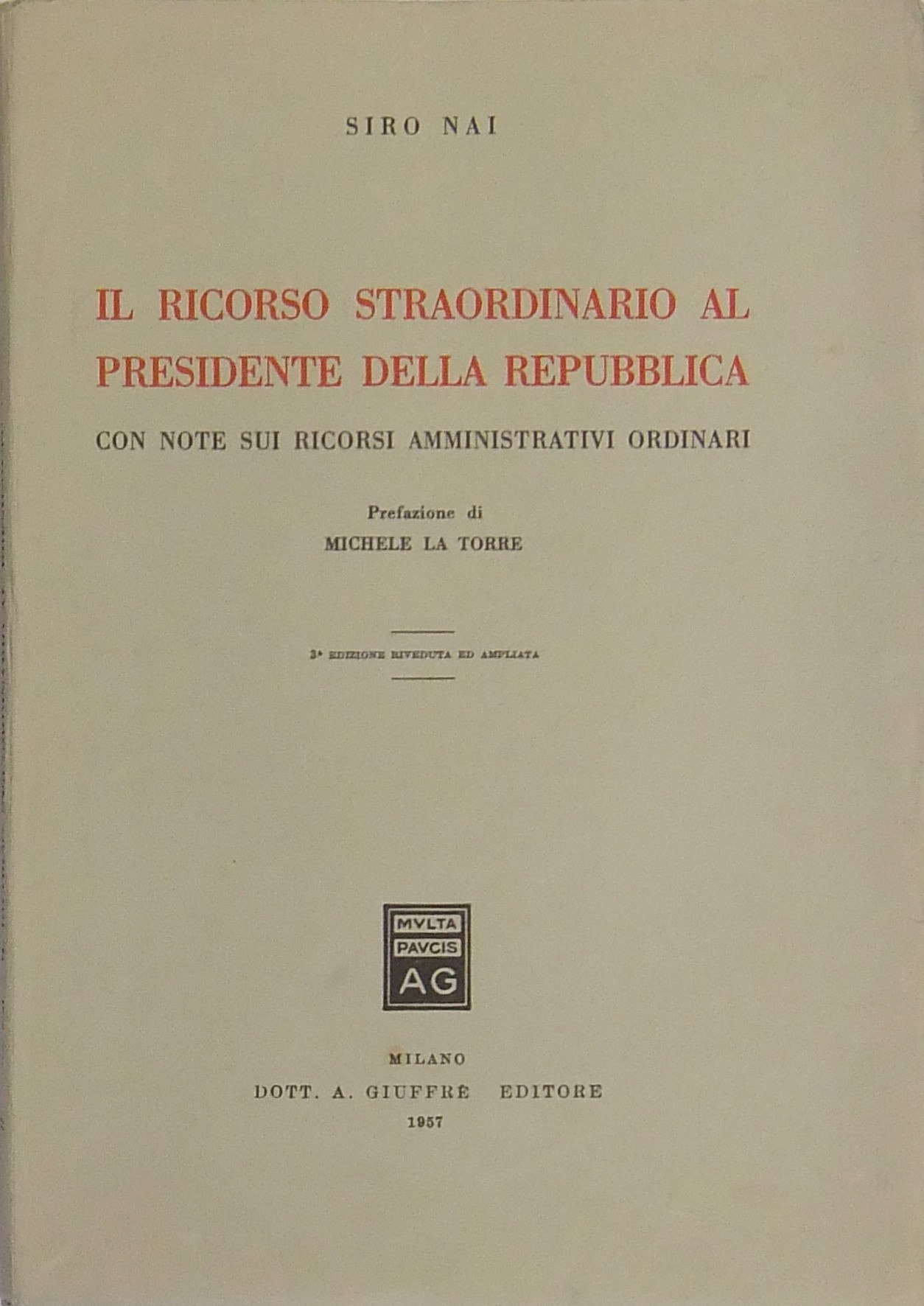Il ricorso straordinario al Presidente della Repub