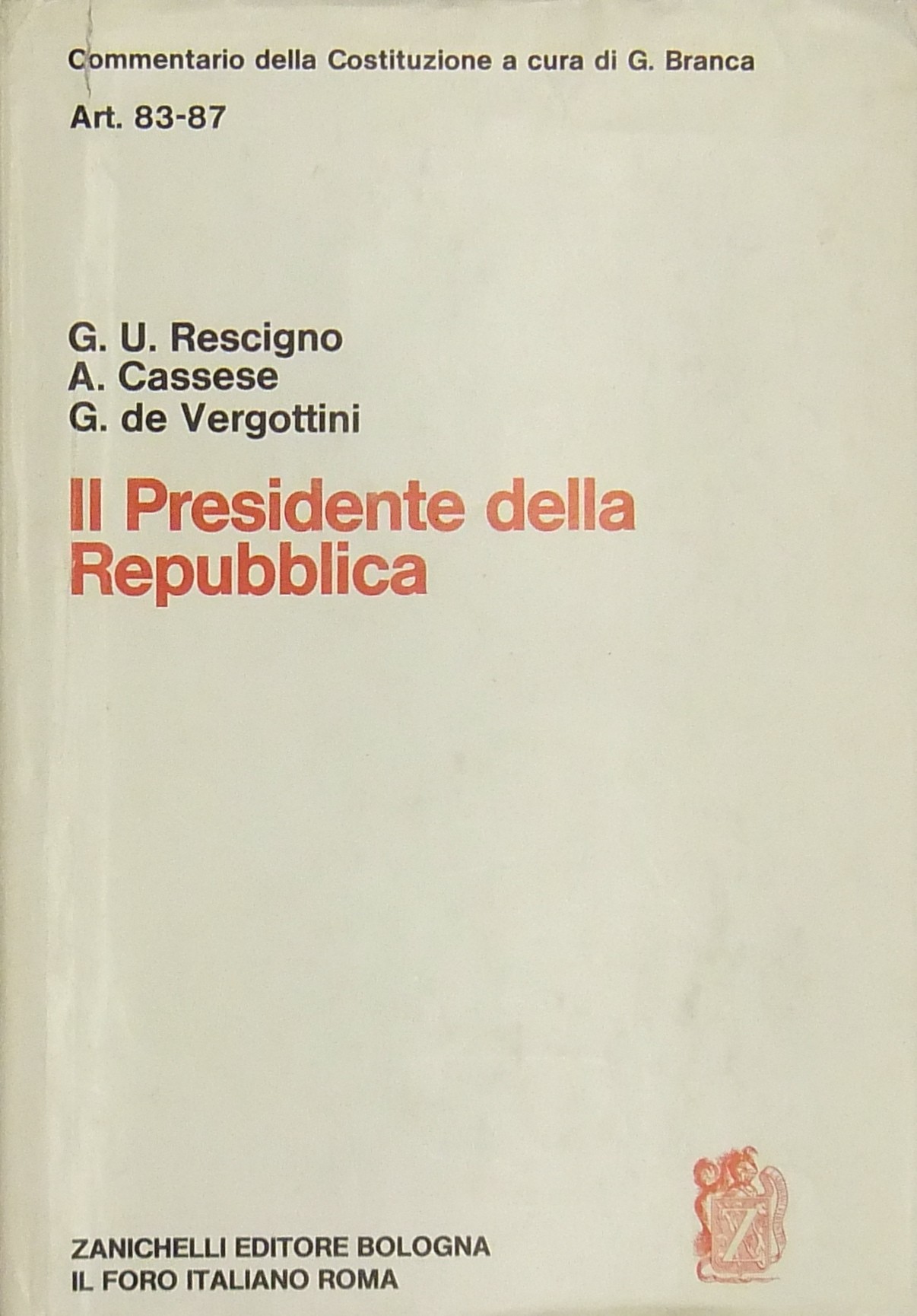 Il Presidente della Repubblica. Art. 83-87