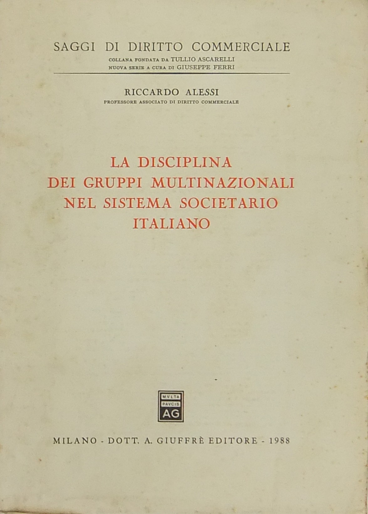 La disciplina dei gruppi multinazionali nel sistem