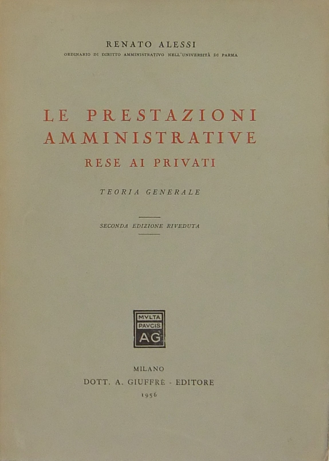 Le prestazioni amministrative rese ai privati. Teo