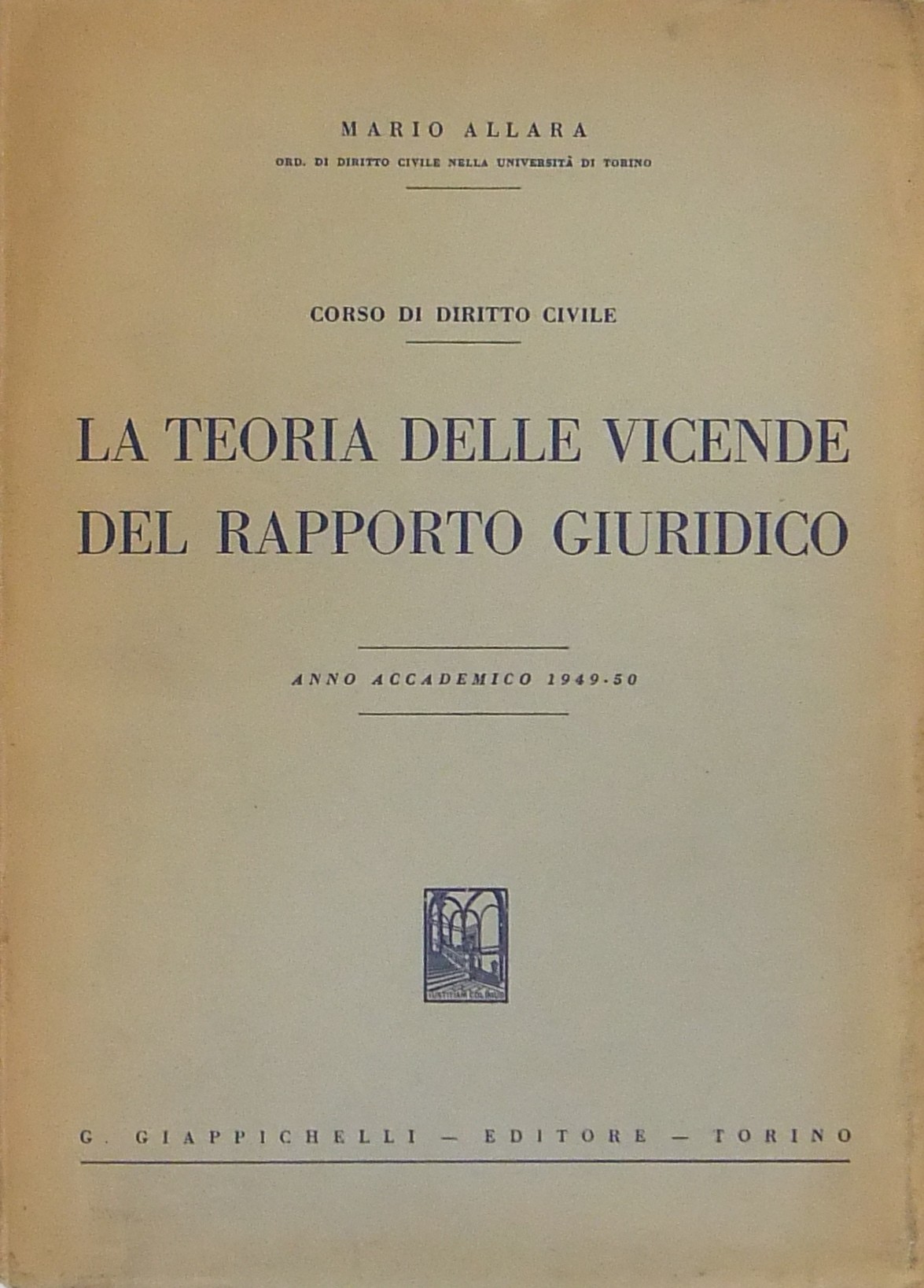 Corso di diritto civile La teoria delle vicende de