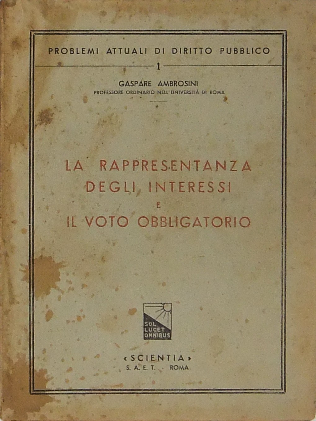 La rappresentanza degli interessi e il voto obblig