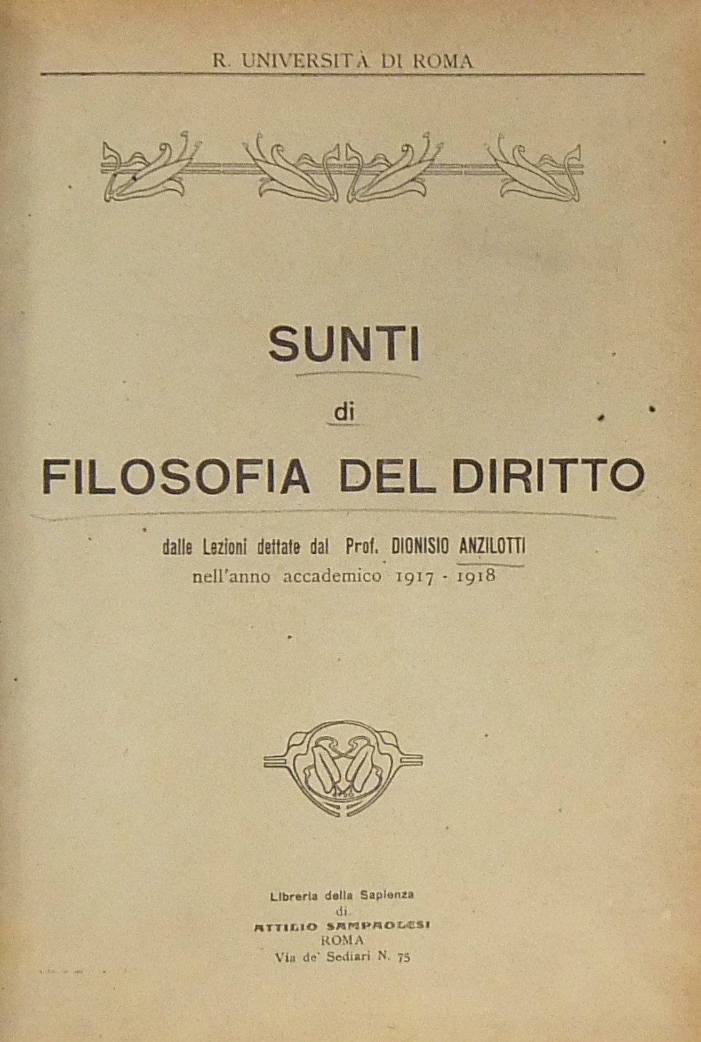 Sunti di filosofia del diritto dalle lezioni detta