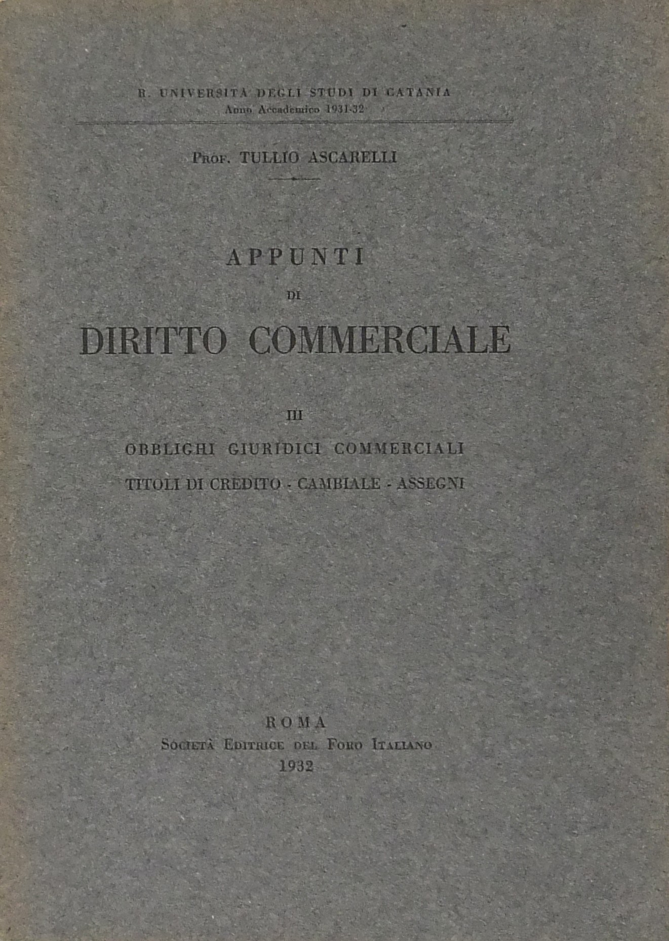 Appunti di diritto commerciale. Vol. III - Obbligh