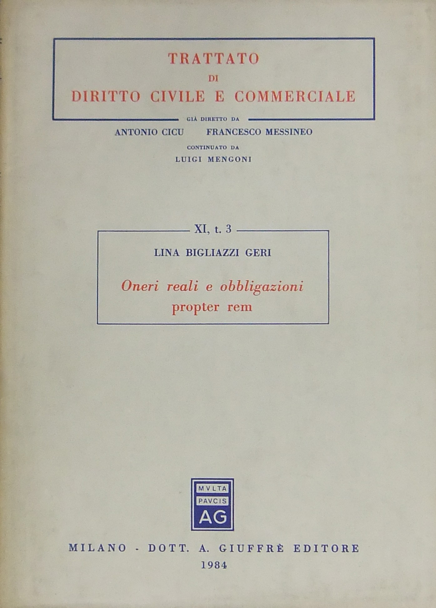 Oneri reali e obbligazioni propter rem