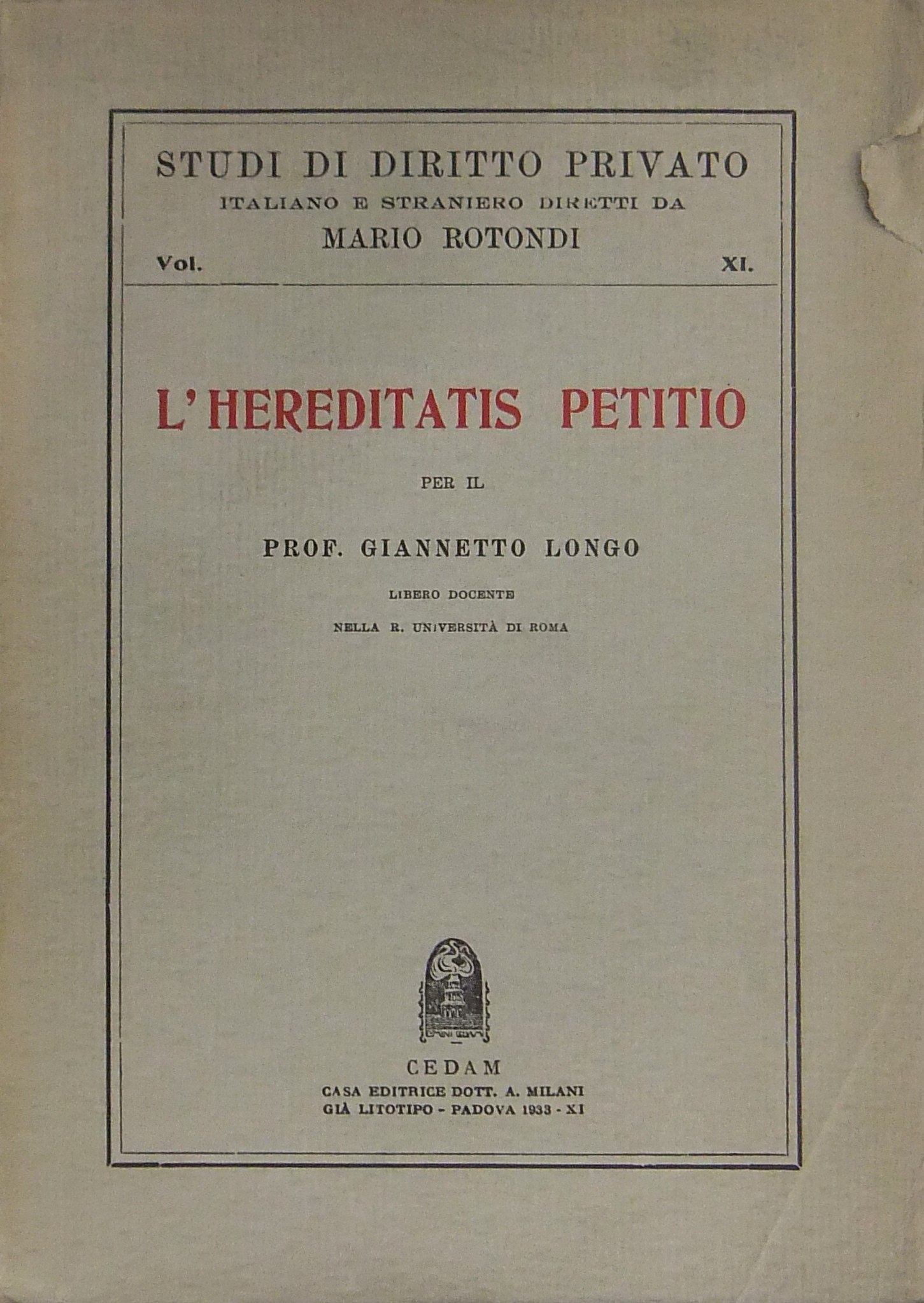 L'hereditatis petitio