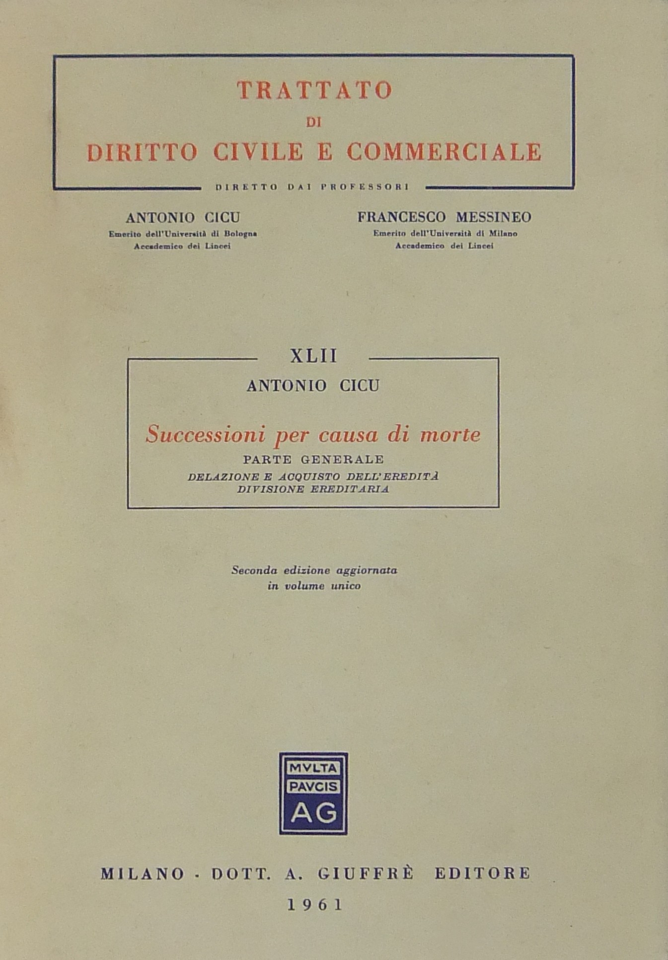 Successioni per causa di morte. Parte generale Del