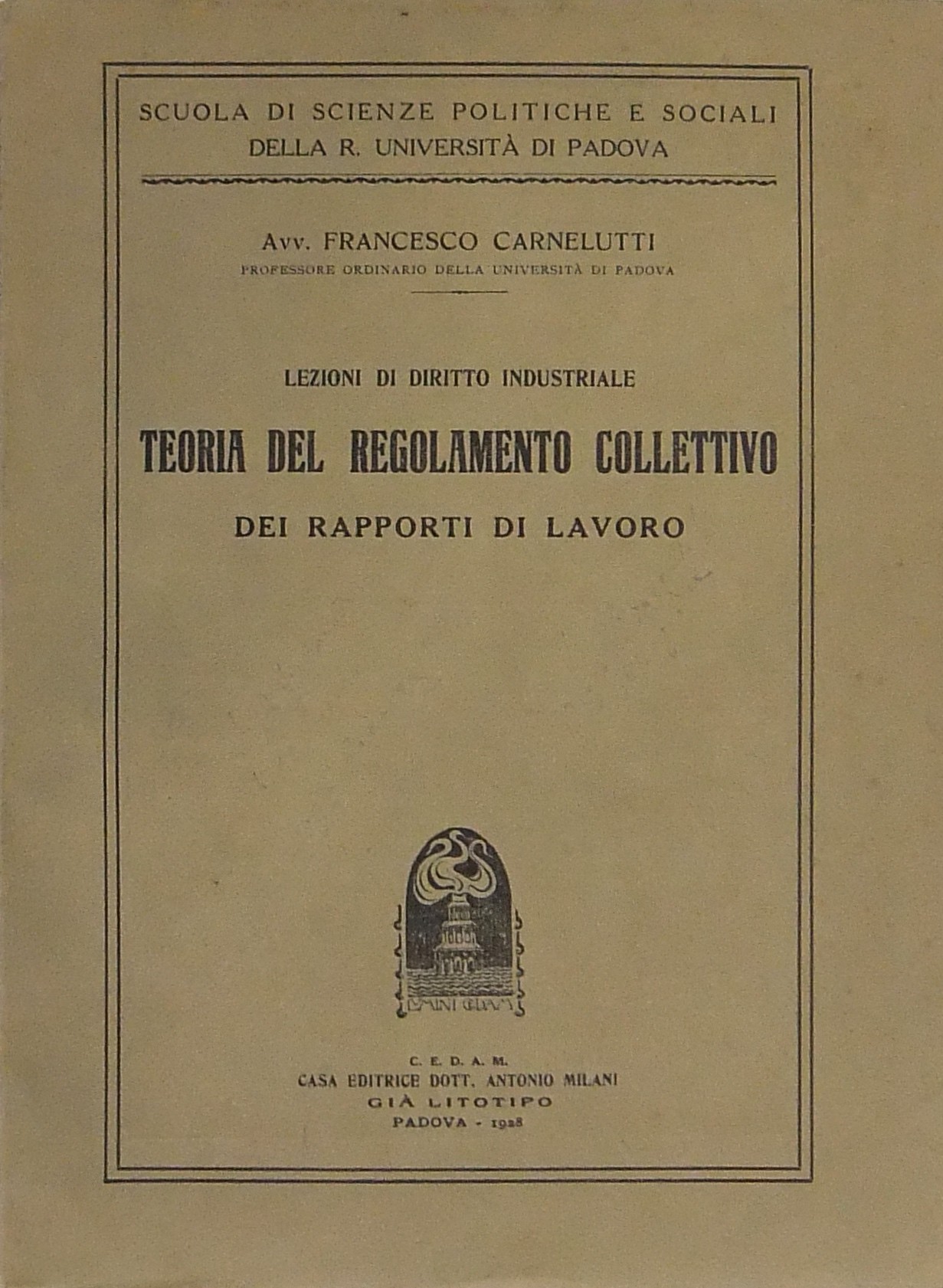 Lezioni di diritto industriale. Teoria del regolam
