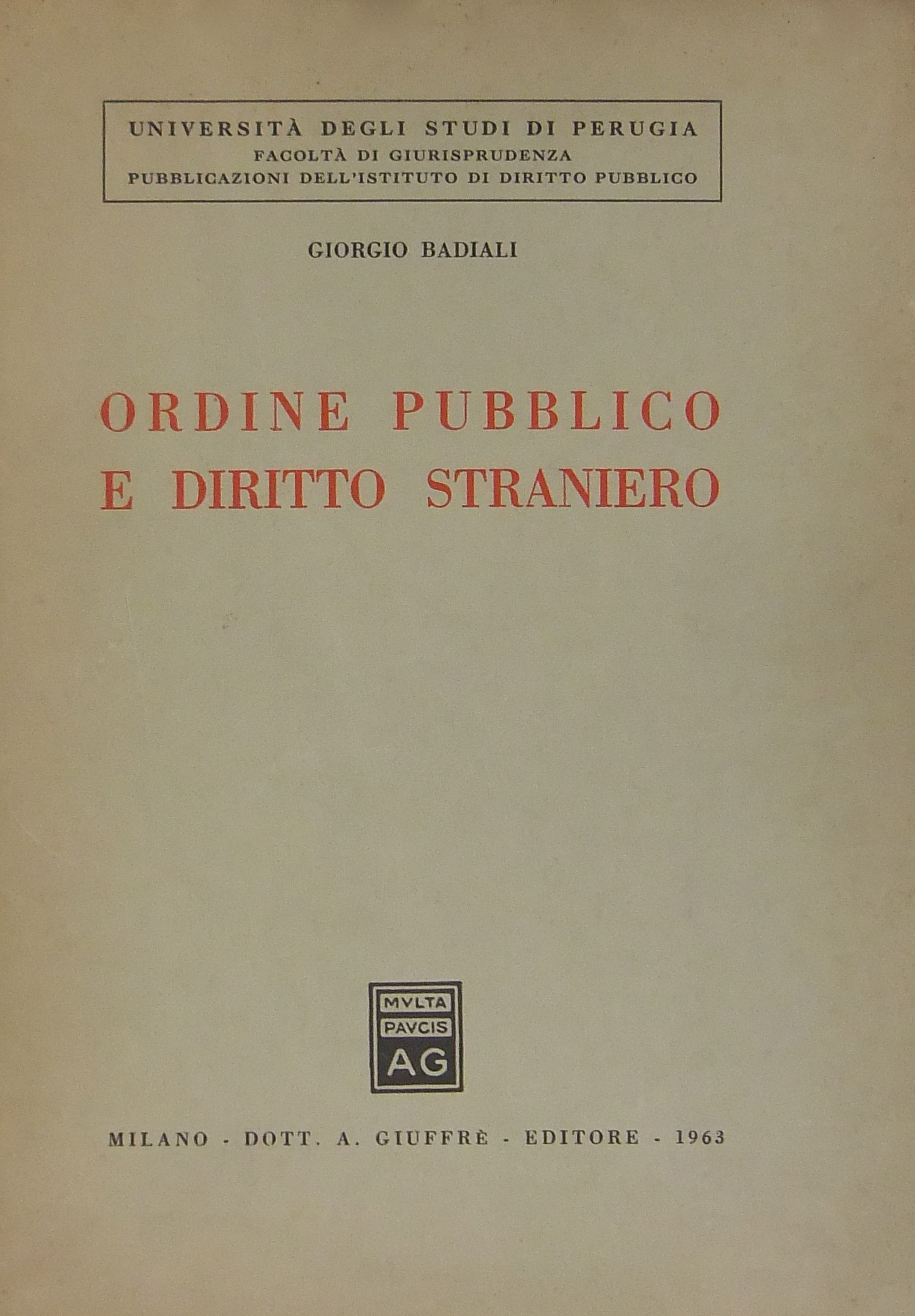 Ordine pubblico e diritto straniero