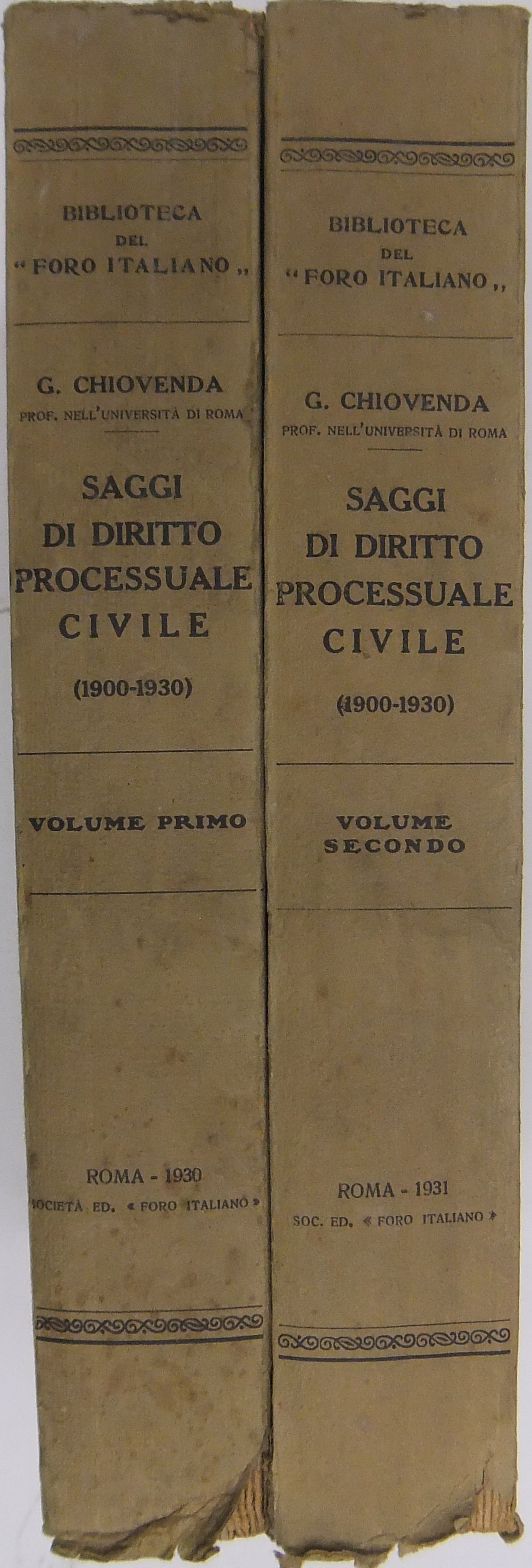 Saggi di diritto processuale civile. (1900-1930)