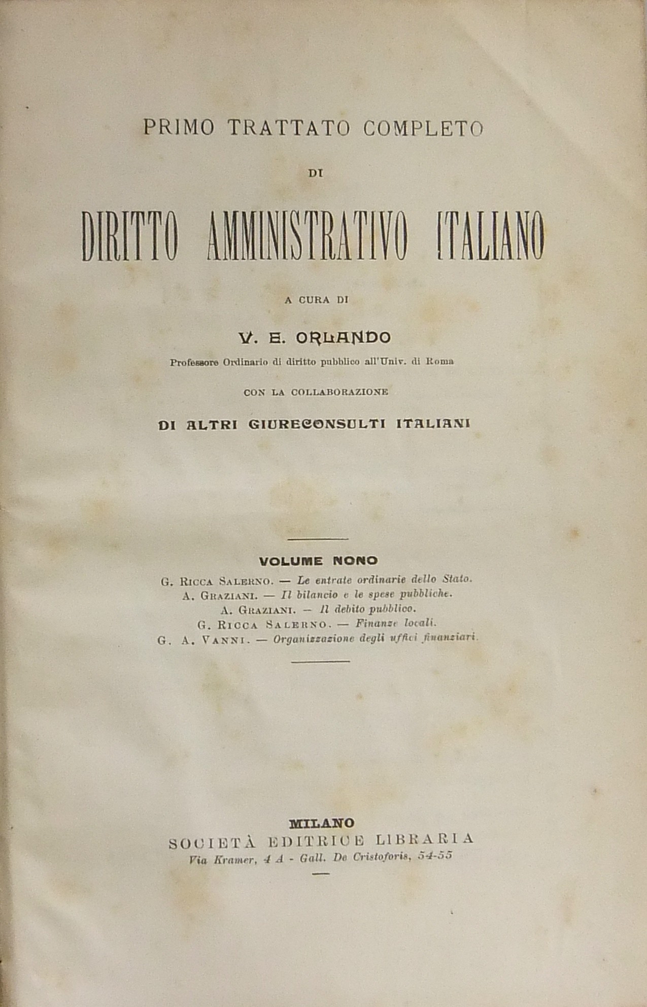 Primo trattato completo di diritto amministrativo