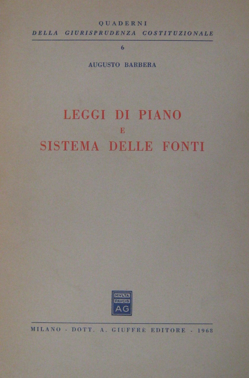 Leggi di piano e sistema delle fonti