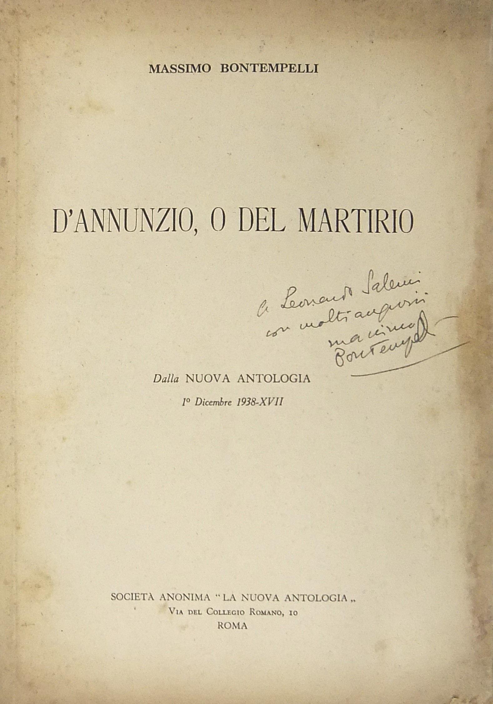 D'Annunzio o del martirio