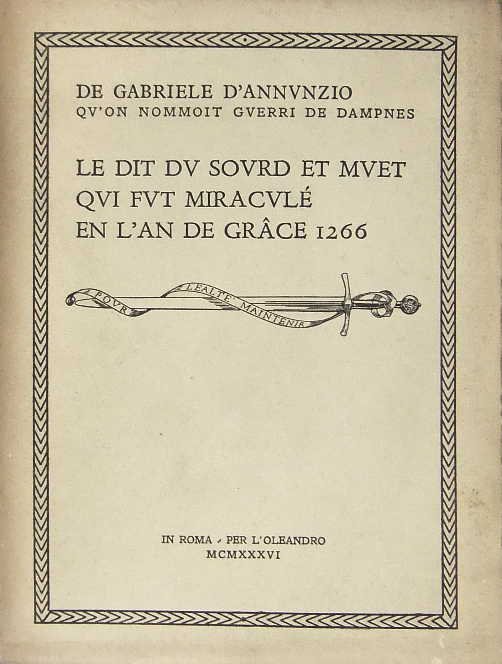 Le dit du sourd et muet qui fut miracule en l'an de grace 1266