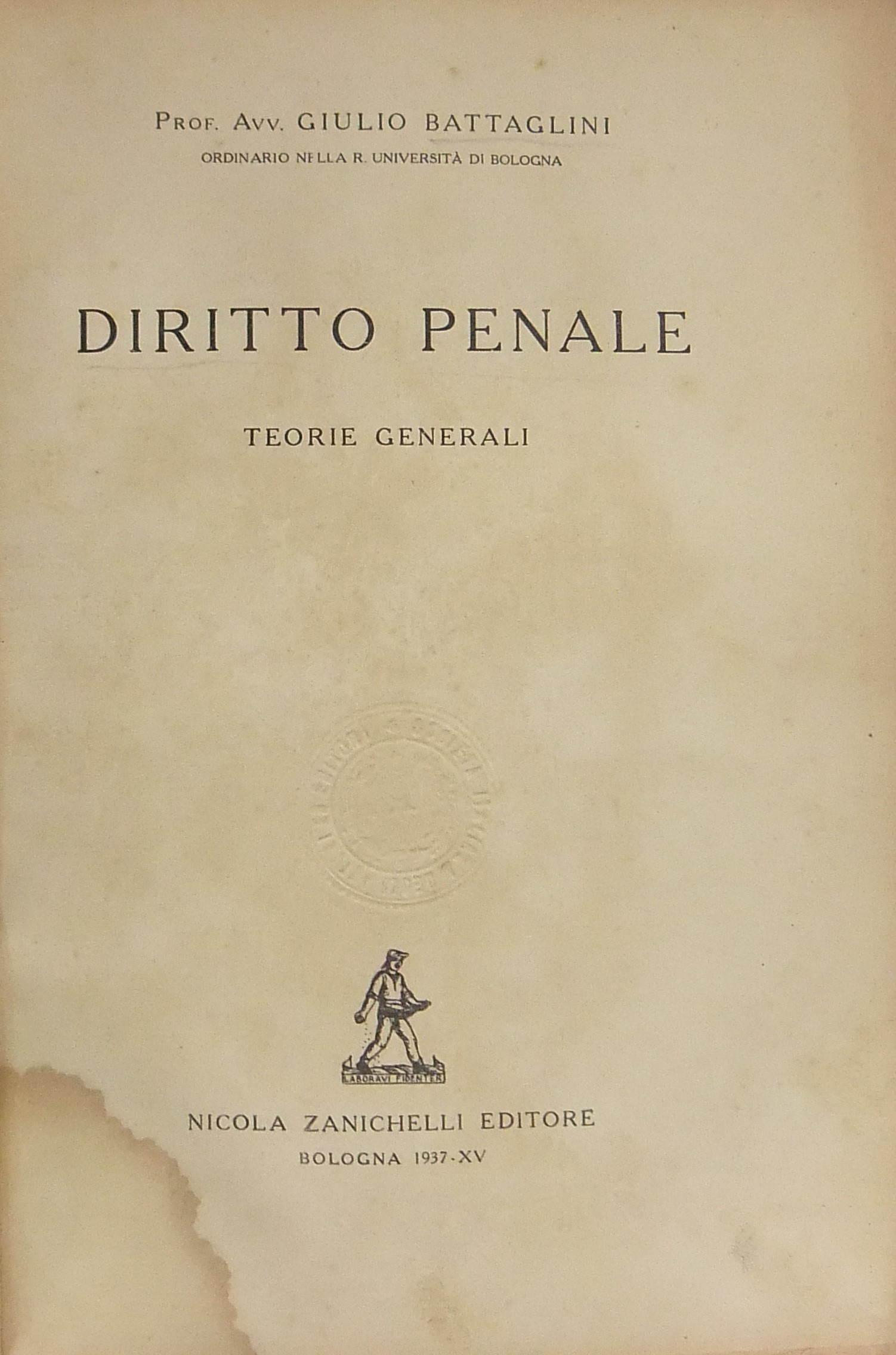 Diritto penale. Teorie generali