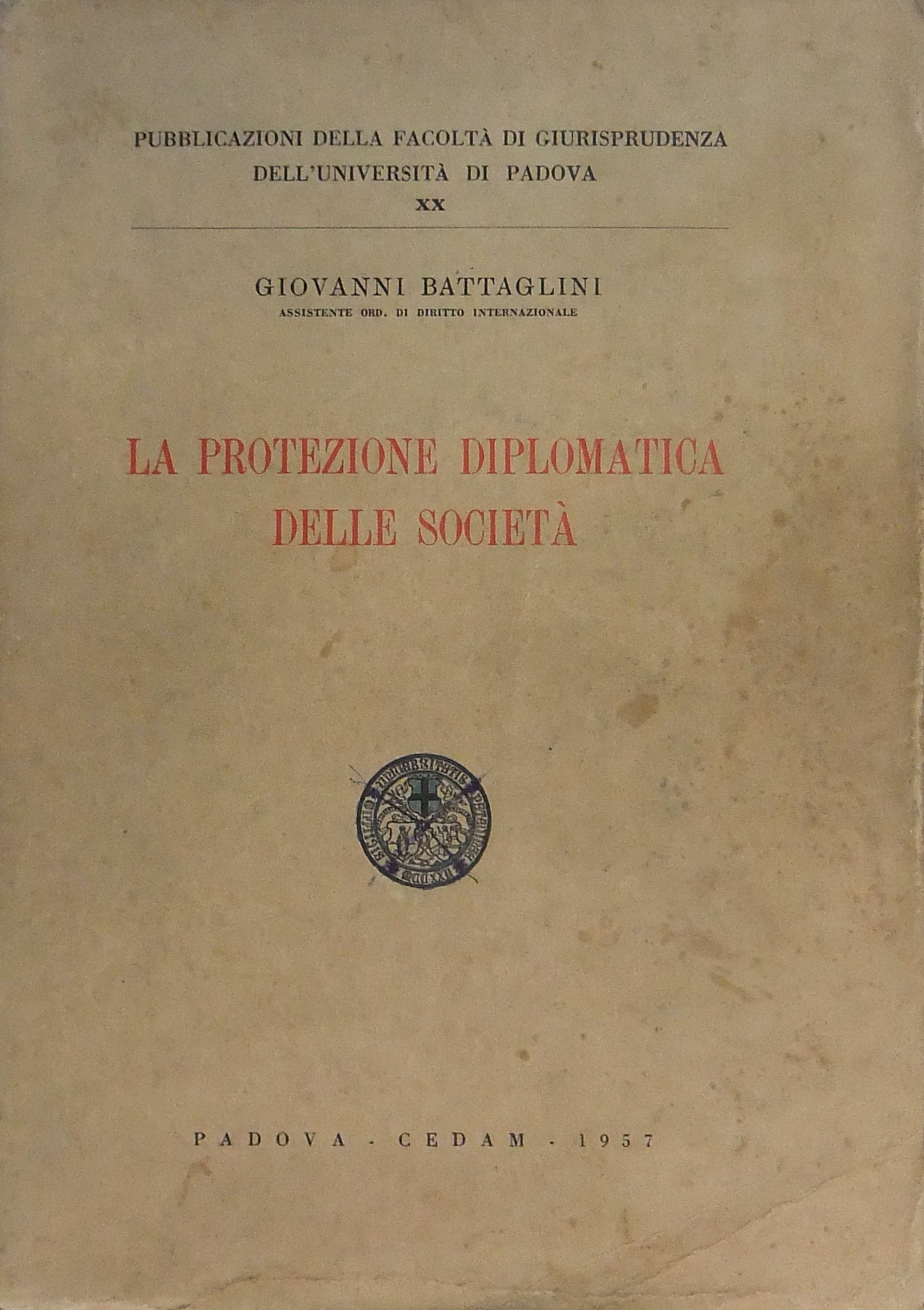 La protezione diplomatica delle società