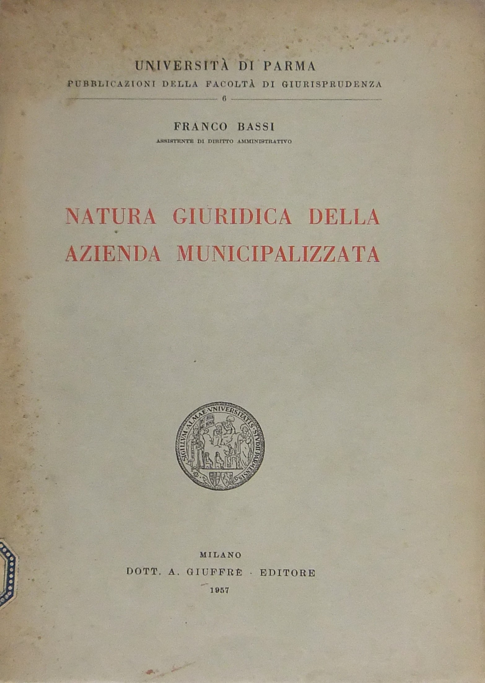 Natura giuridica dell'azienda municipalizzata