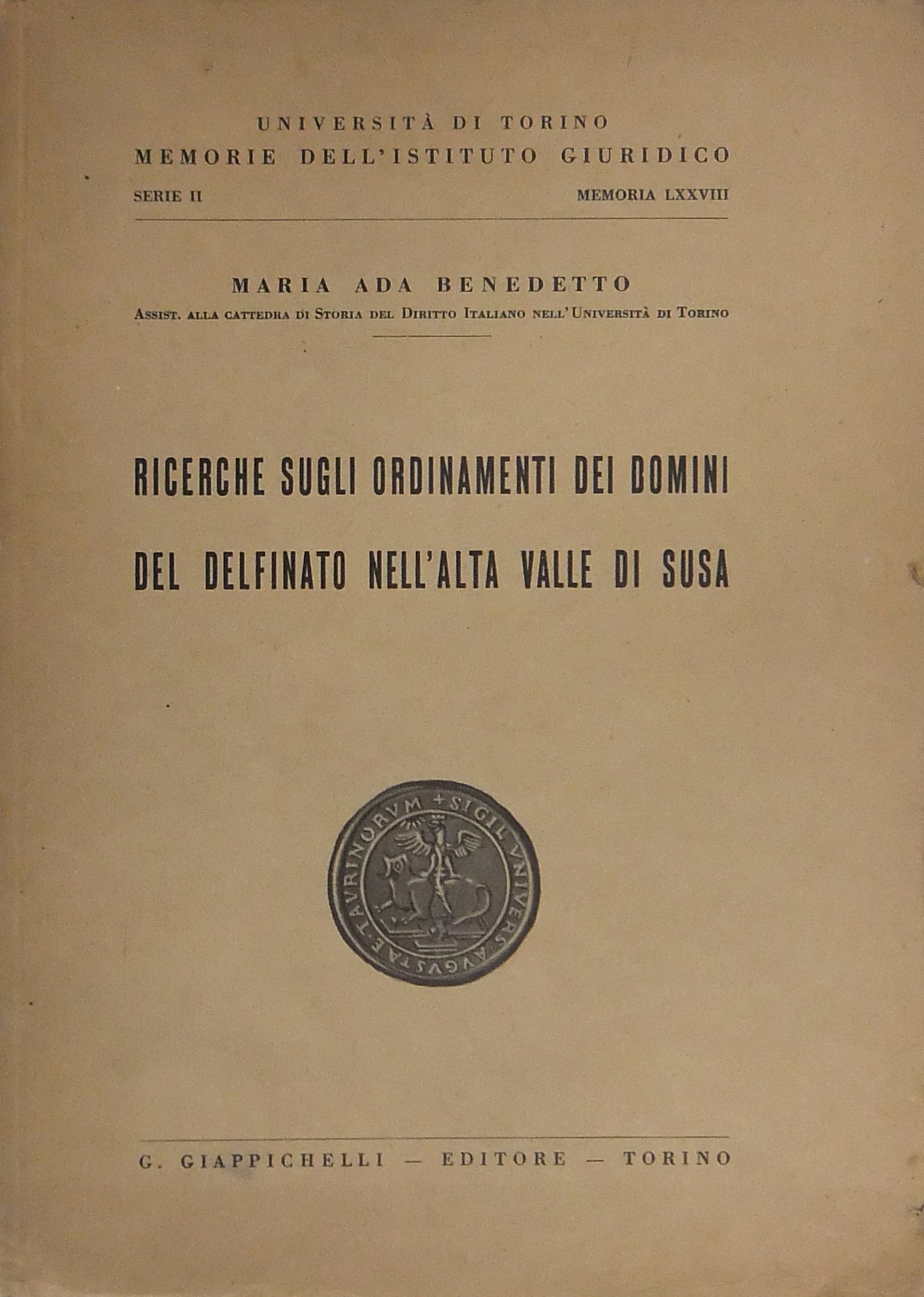 Ricerche sugli ordinamenti dei domini del delfinat