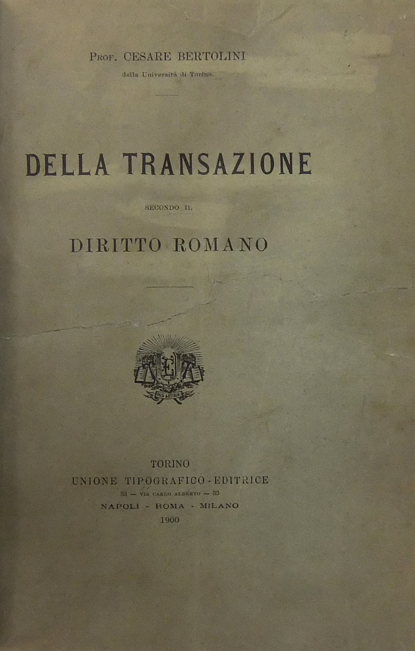 Della transazione secondo il diritto romano