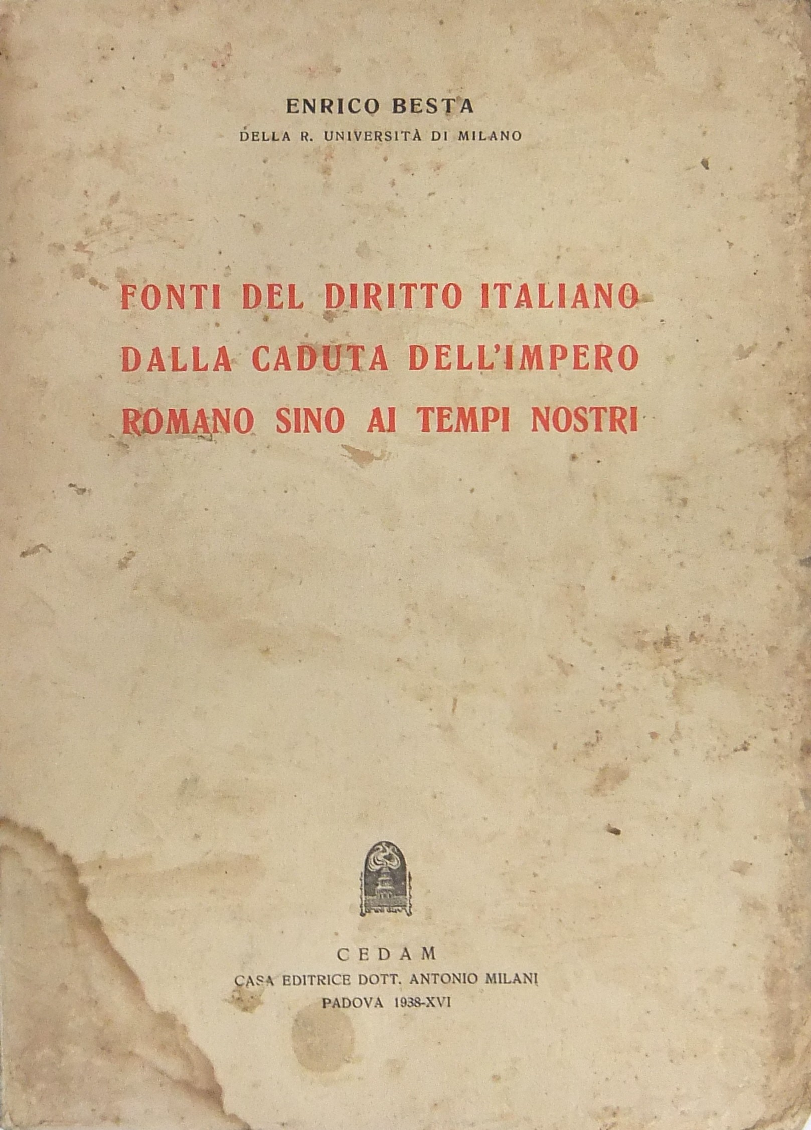 Fonti del diritto italiano dalla caduta dell'Imper