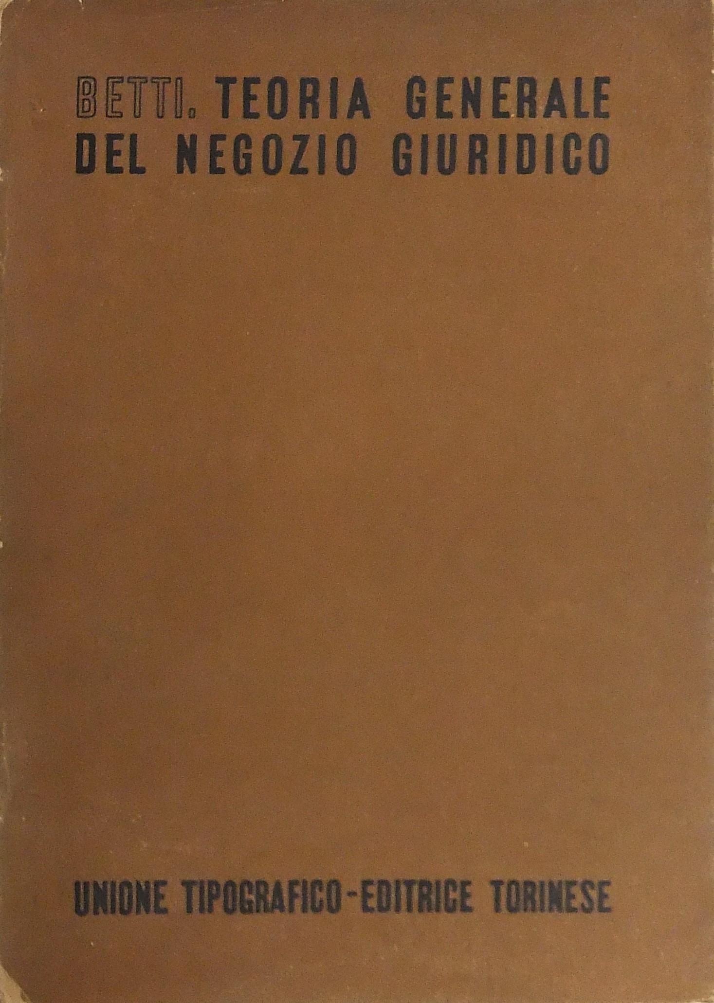 Teoria generale del negozio giuridico