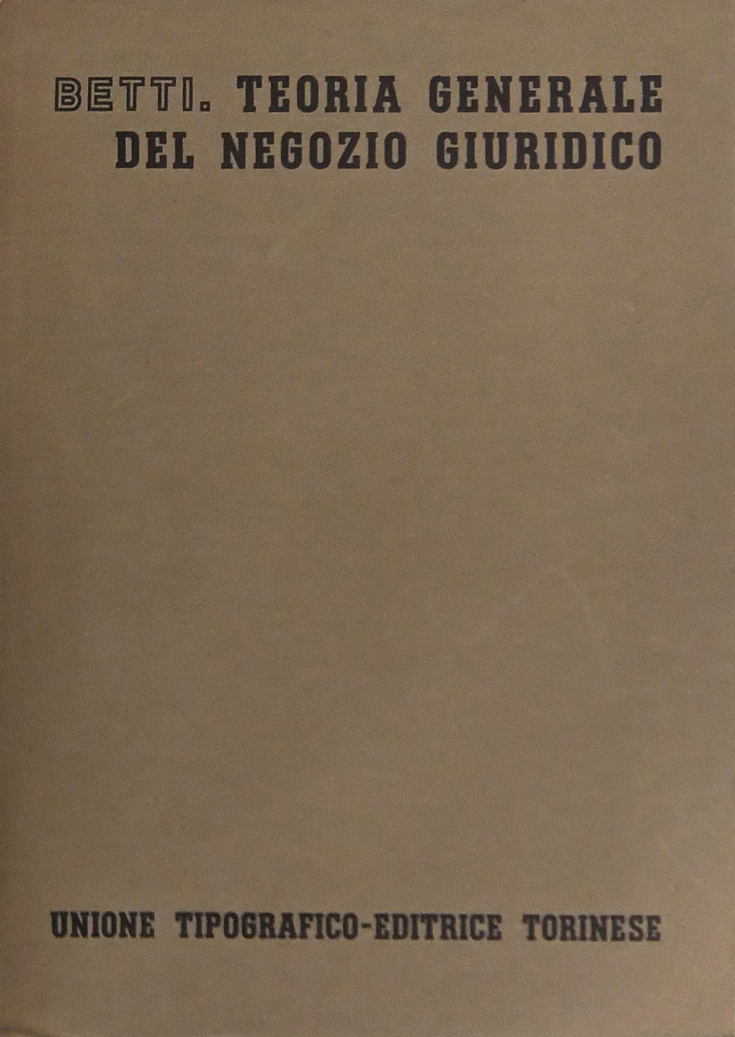 Teoria generale del negozio giuridico