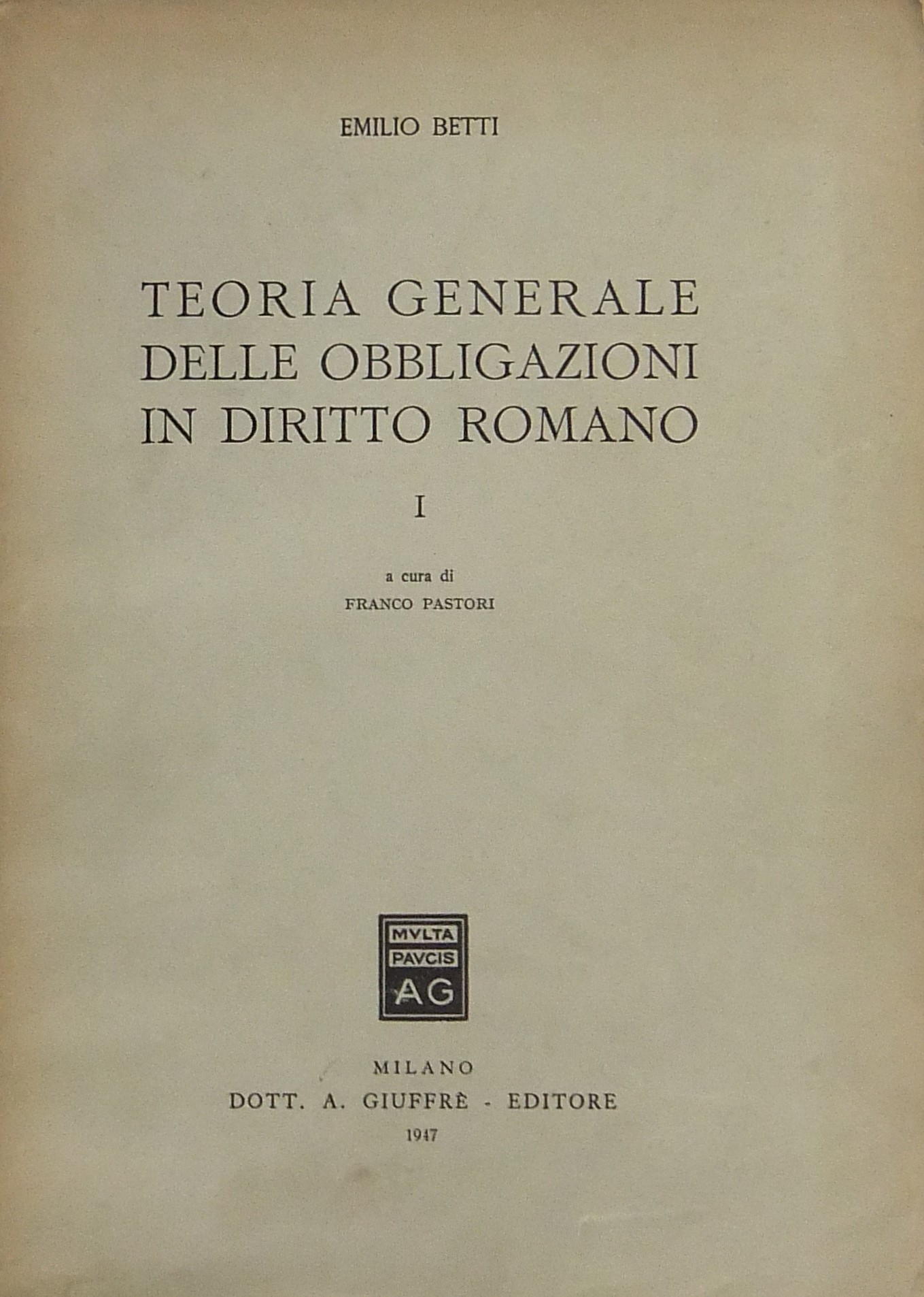 Teoria generale delle obbligazioni in diritto roma