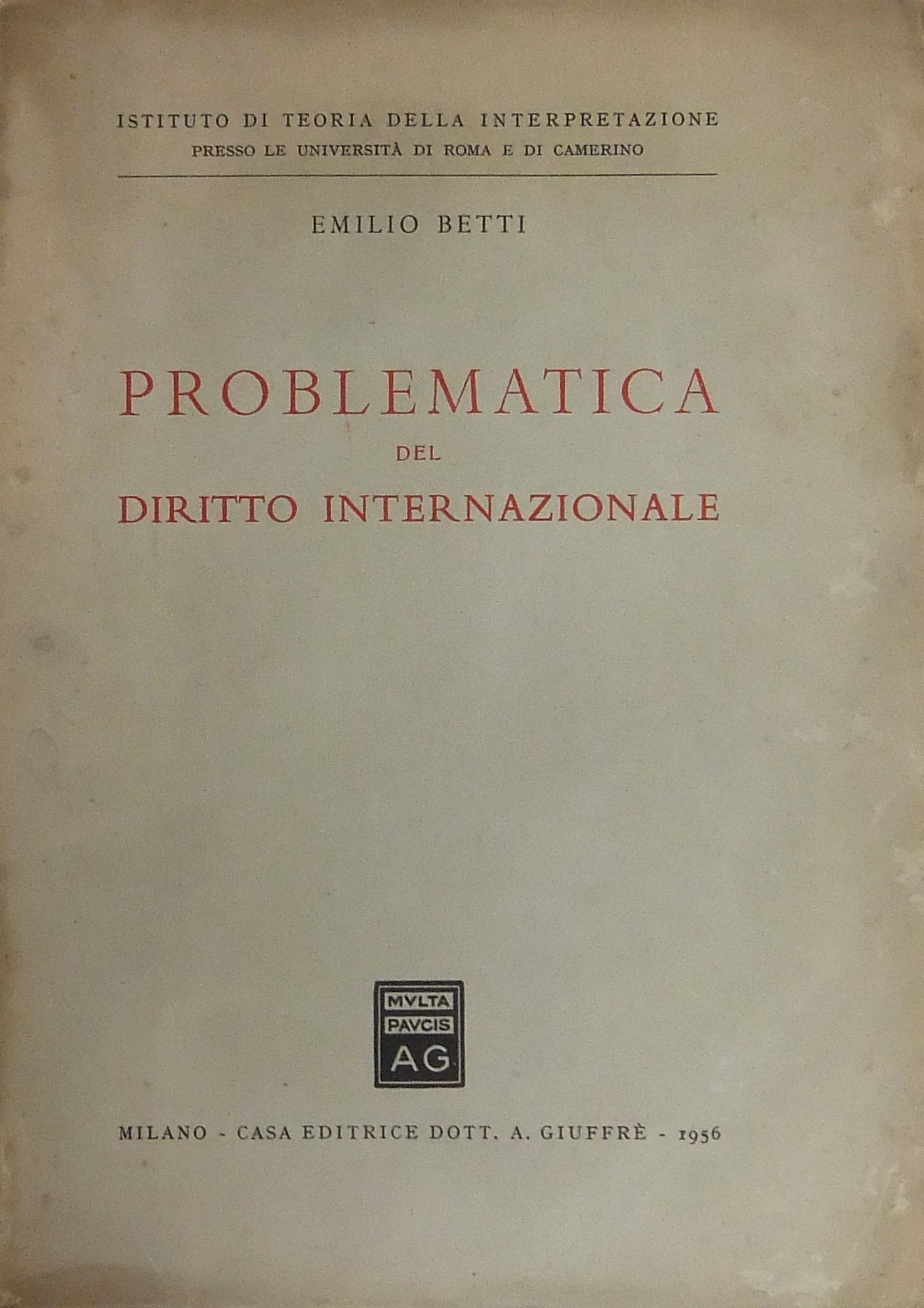 Problematica del diritto internazionale