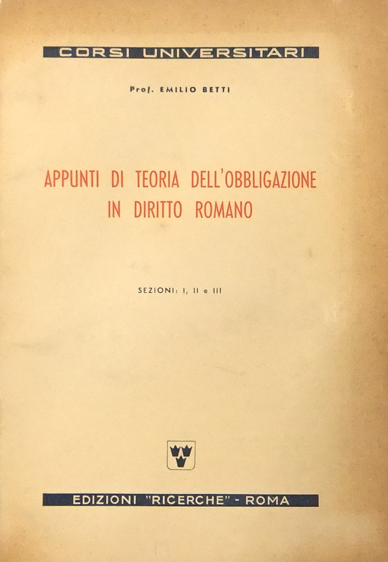 Appunti di teoria dell'obbligazione in diritto rom