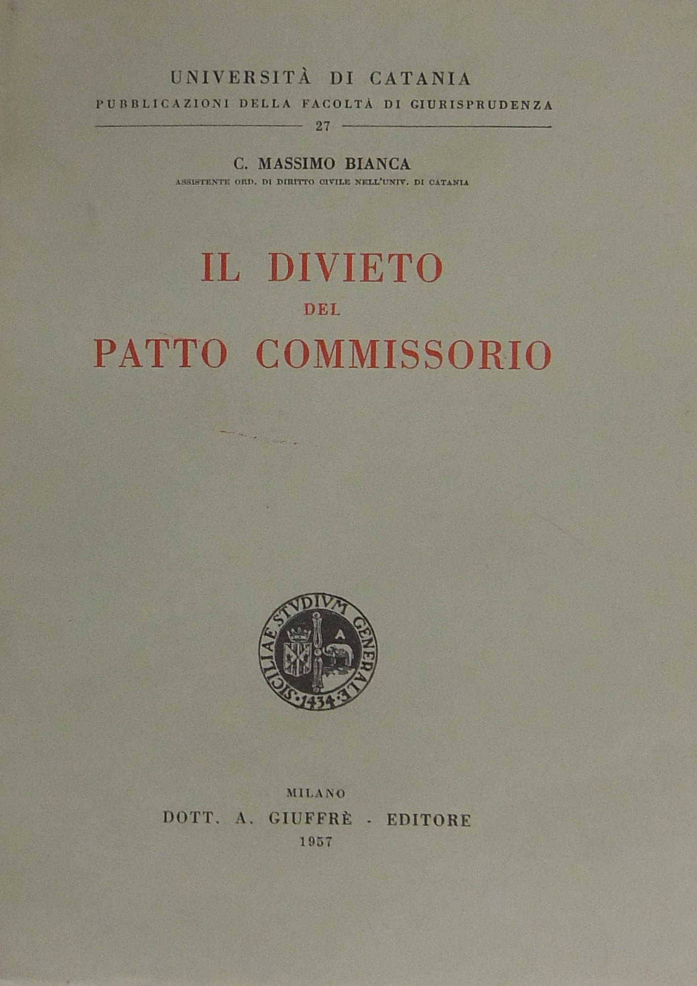 Il divieto del patto commissorio