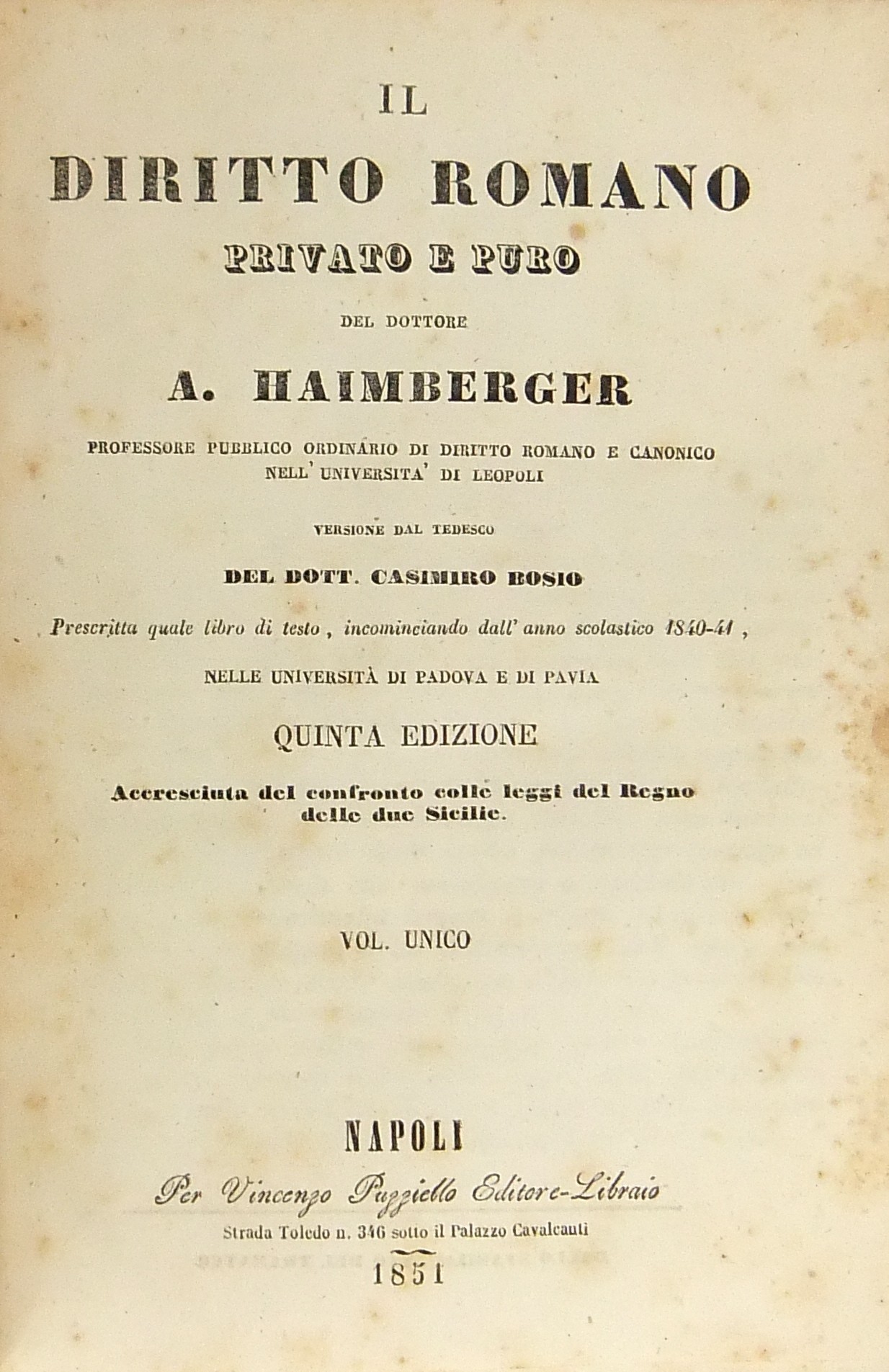 Il diritto romano privato e puro. Versione dal ted