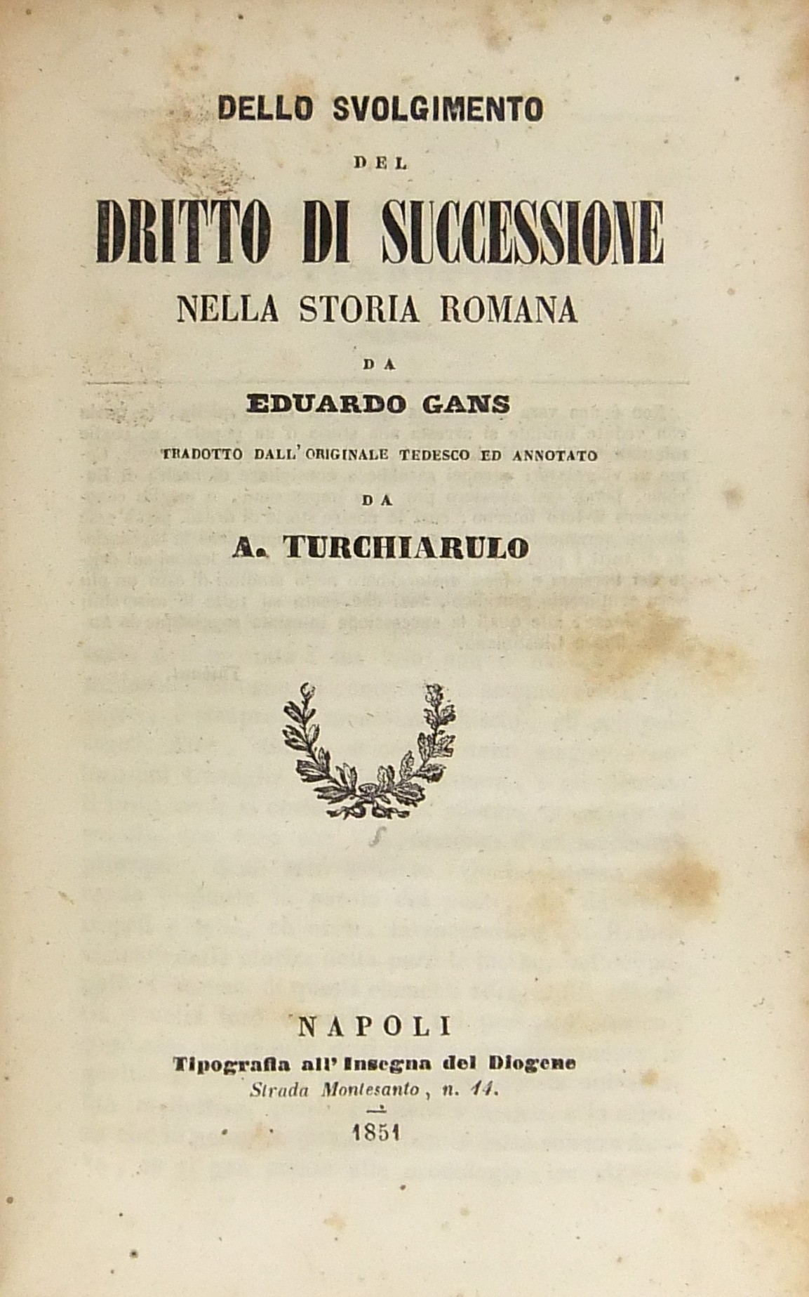 Dello svolgimento del dritto di successione nella