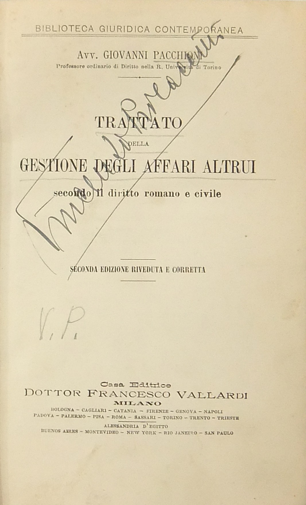 Trattato della gestione degli affari altrui second