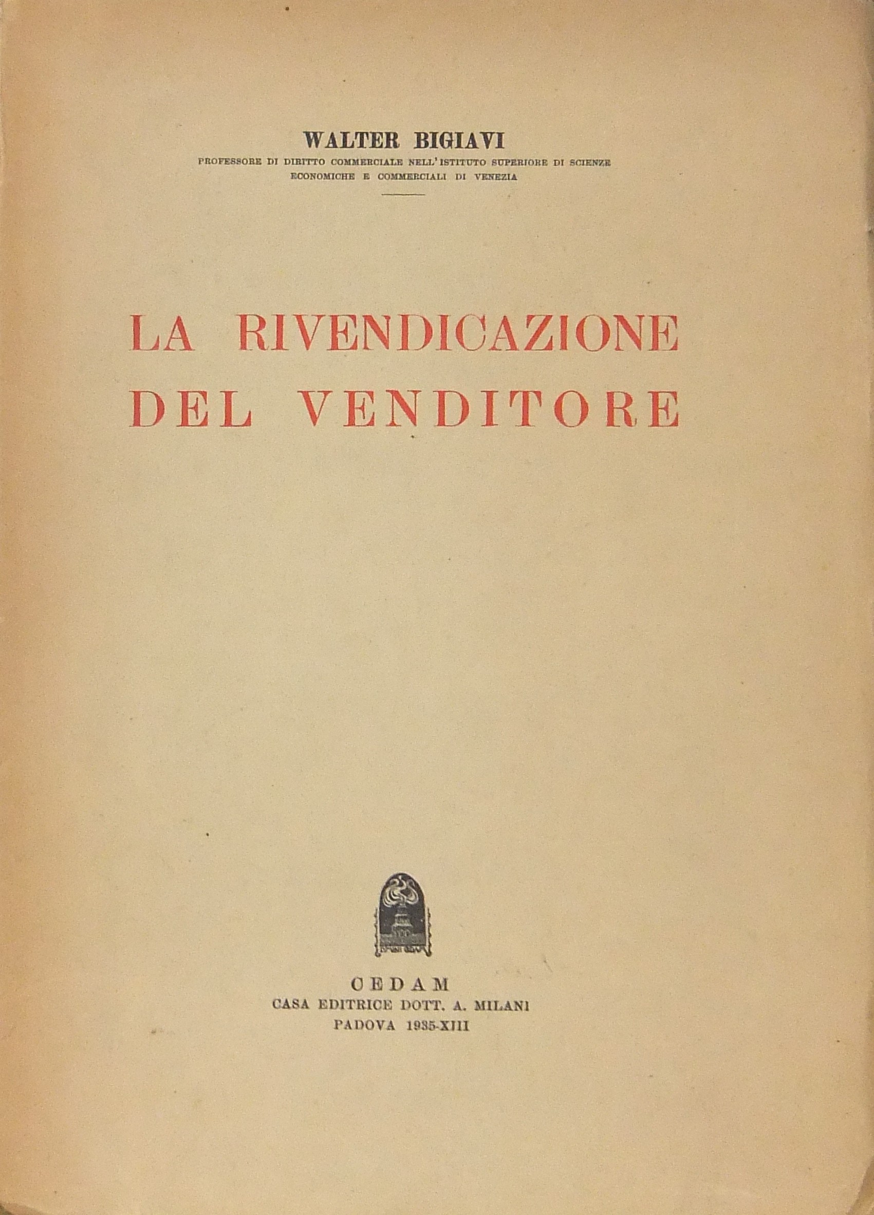 La rivendicazione del venditore