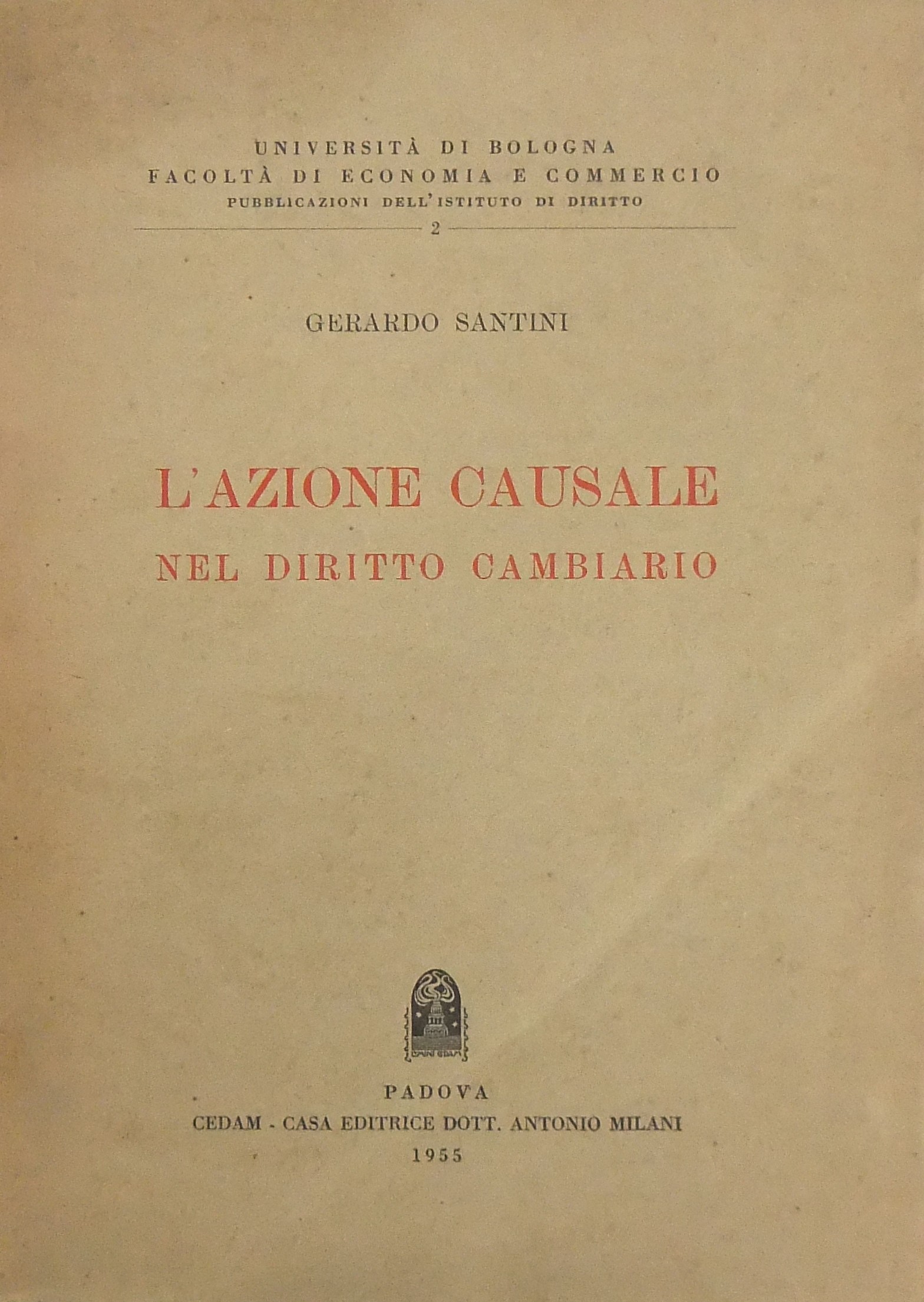L'azione causale nel diritto cambiario
