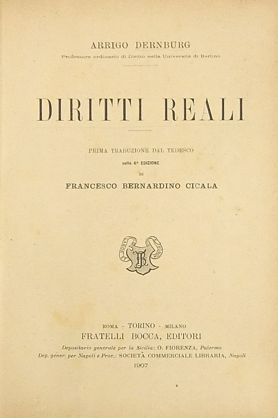 Diritti reali. Prima traduzione dal tedesco sulla