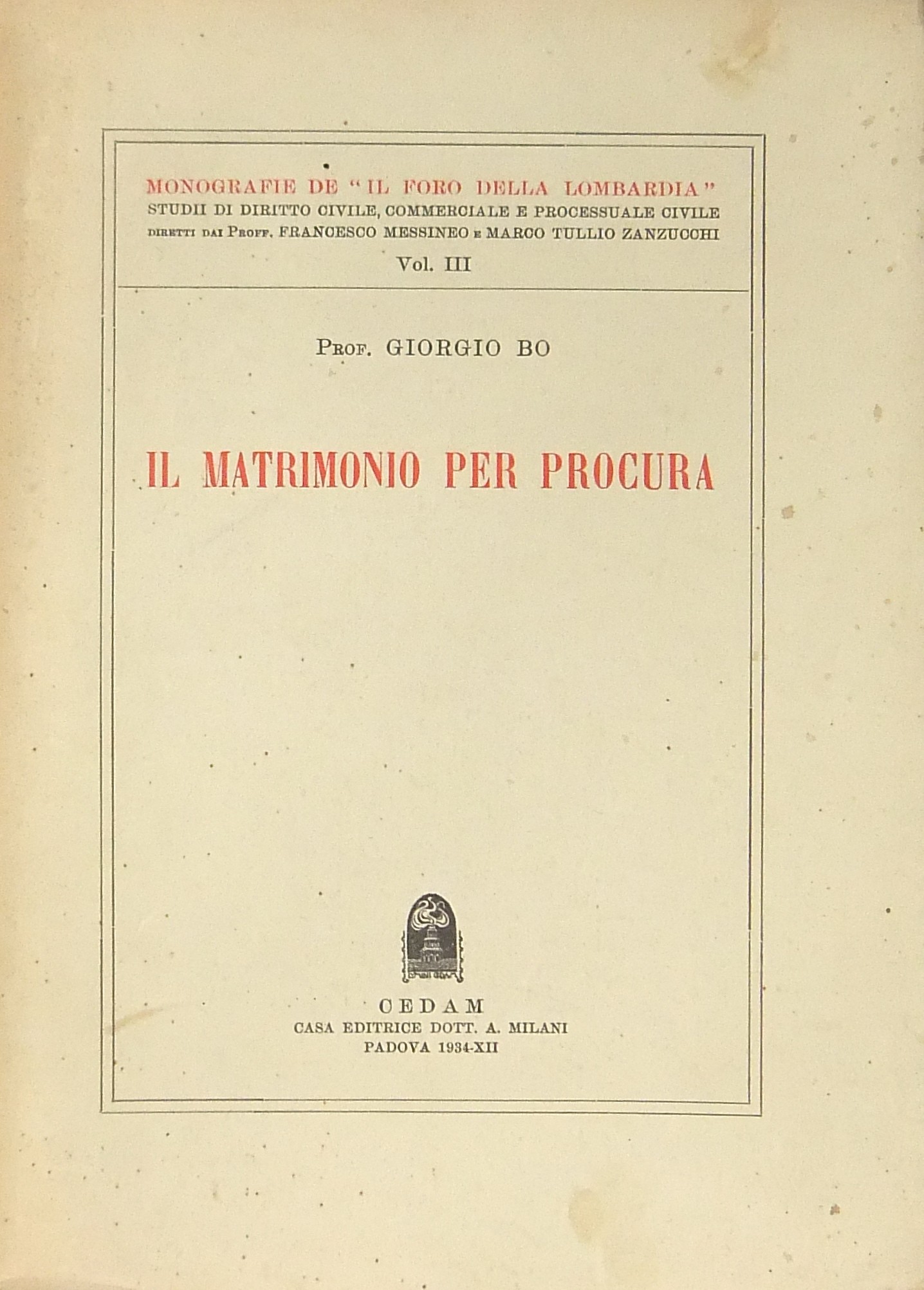 Il matrimonio per procura