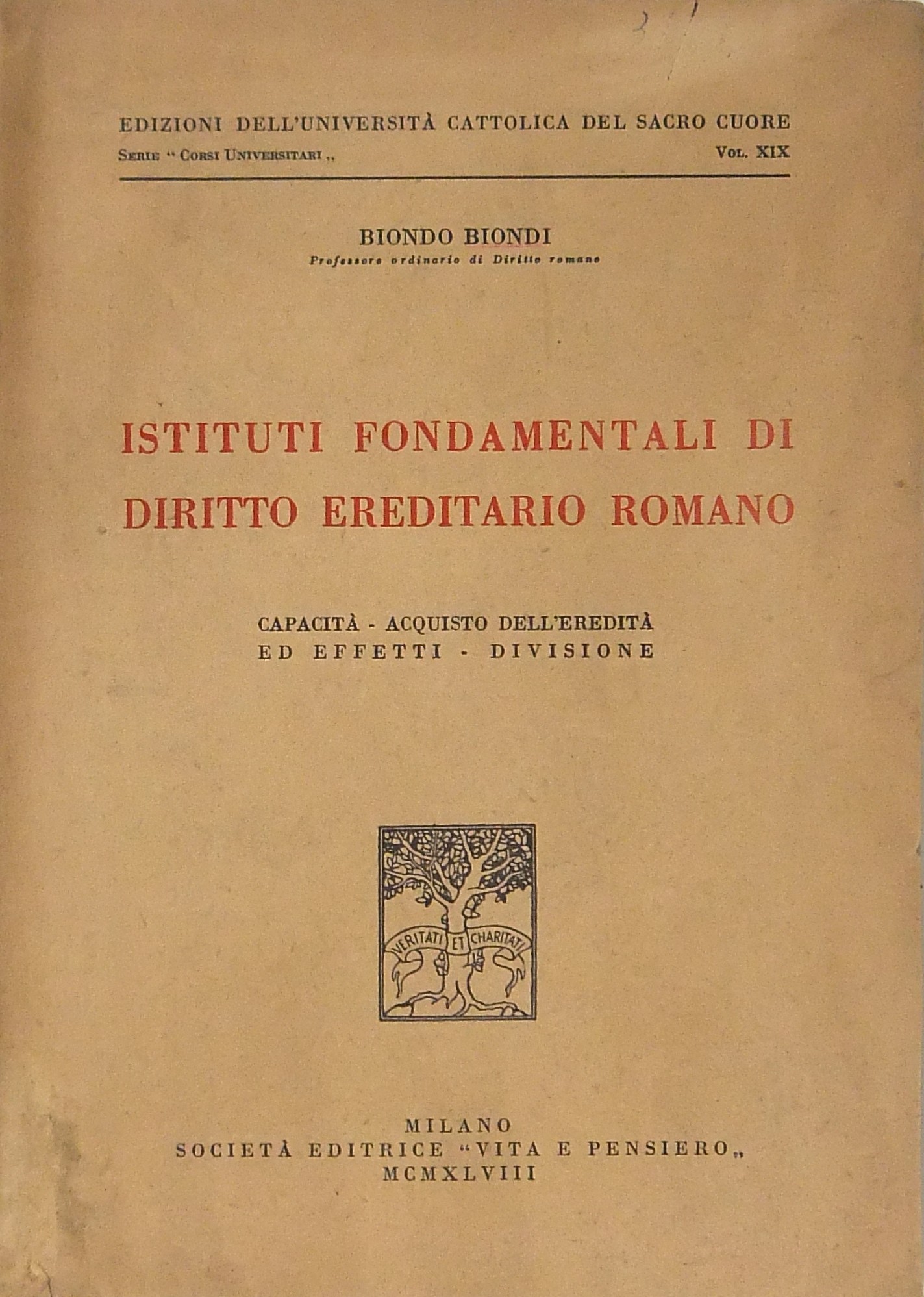 Istituti fondamentali di diritto ereditario romano
