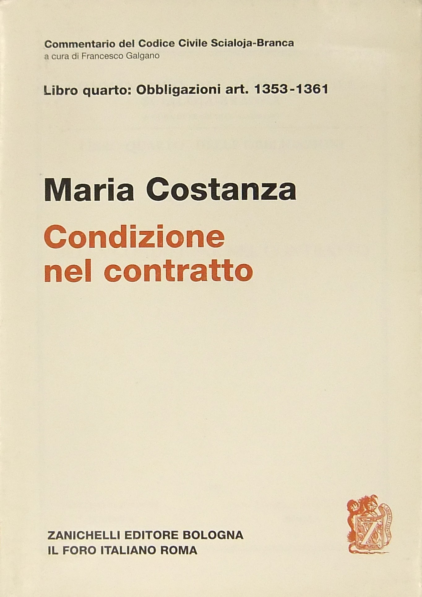 Della condizione nel contratto. Art. 1353-1361