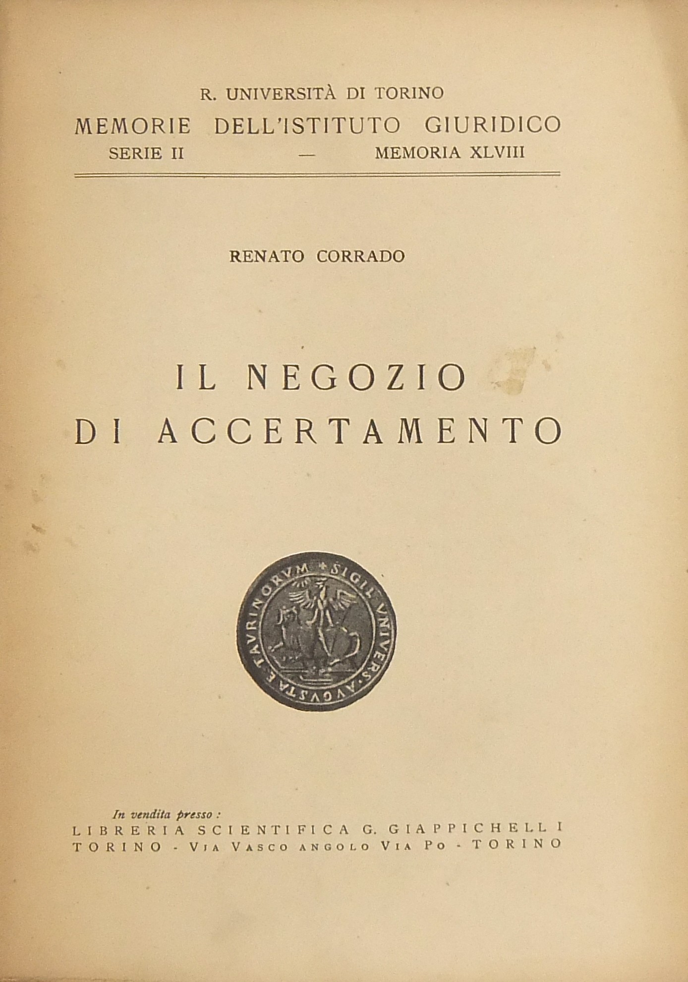 Il negozio di accertamento