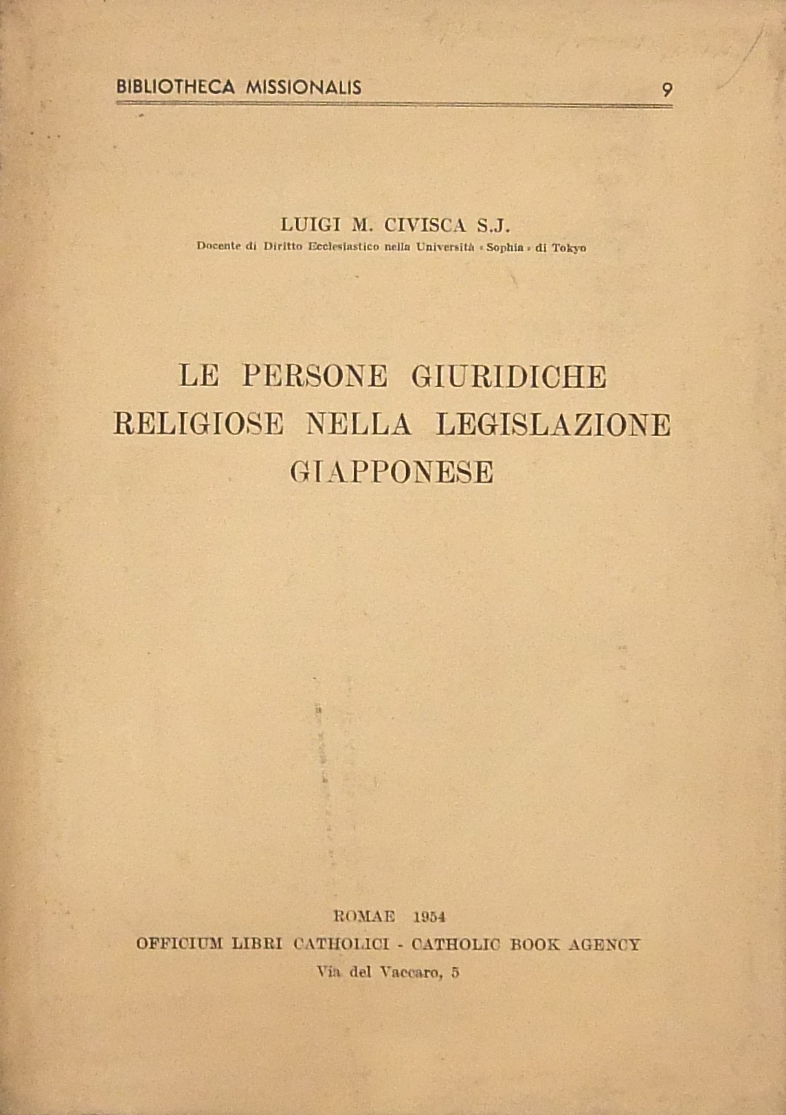 Le persone giuridiche religiose nella legislazione