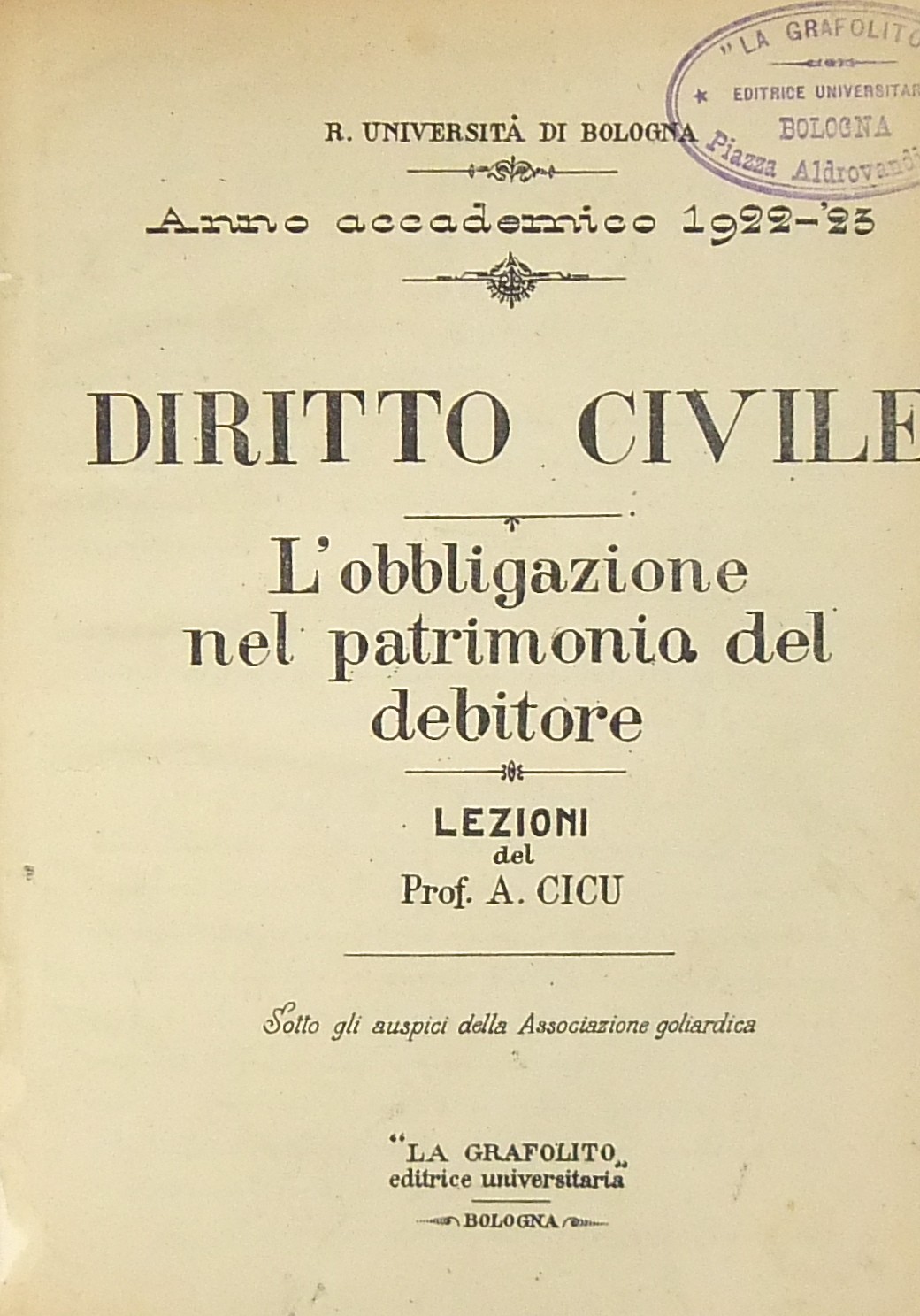 Diritto civile. L'obbligazione nel patrimonio del