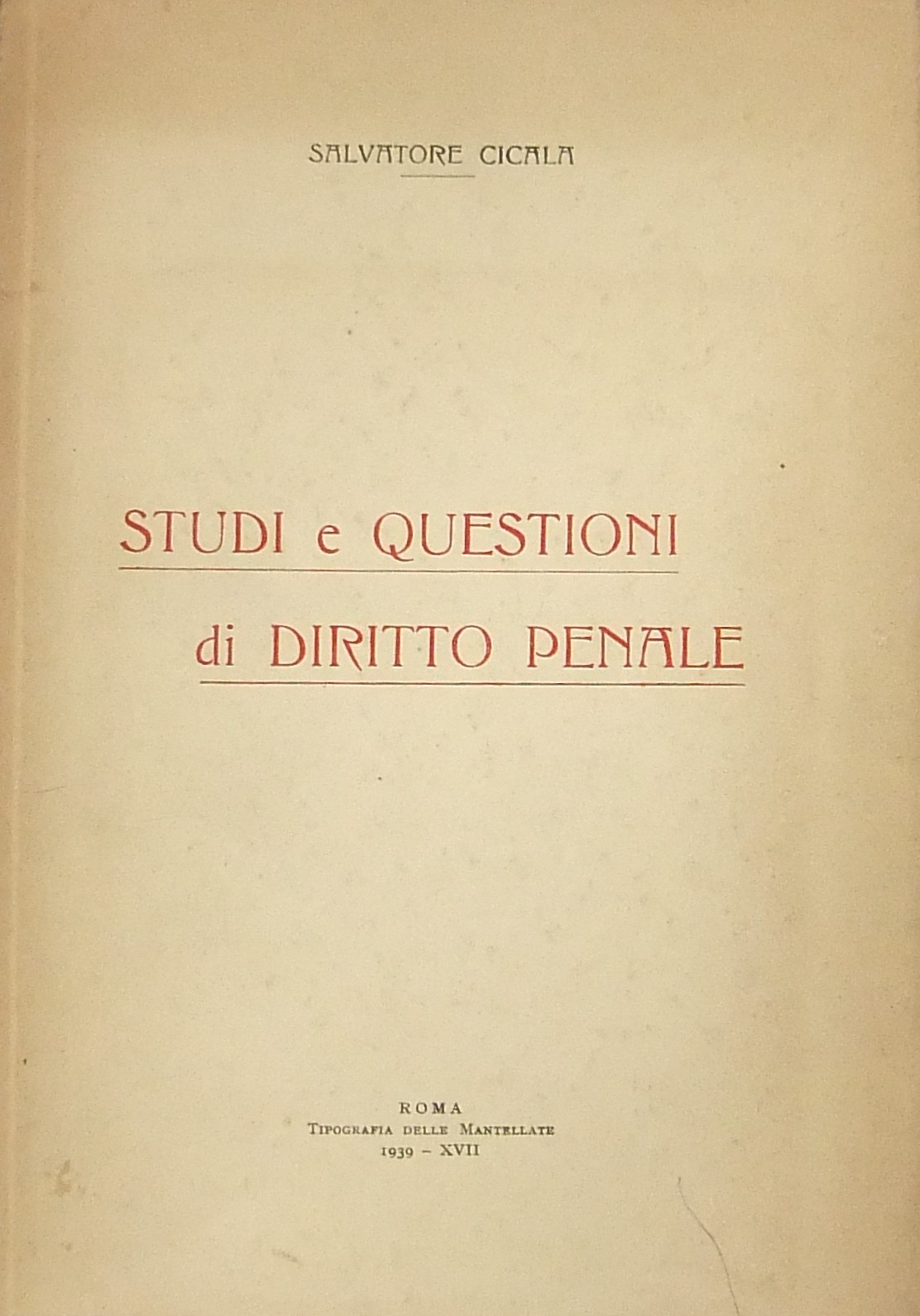 Studi e questioni di diritto penale