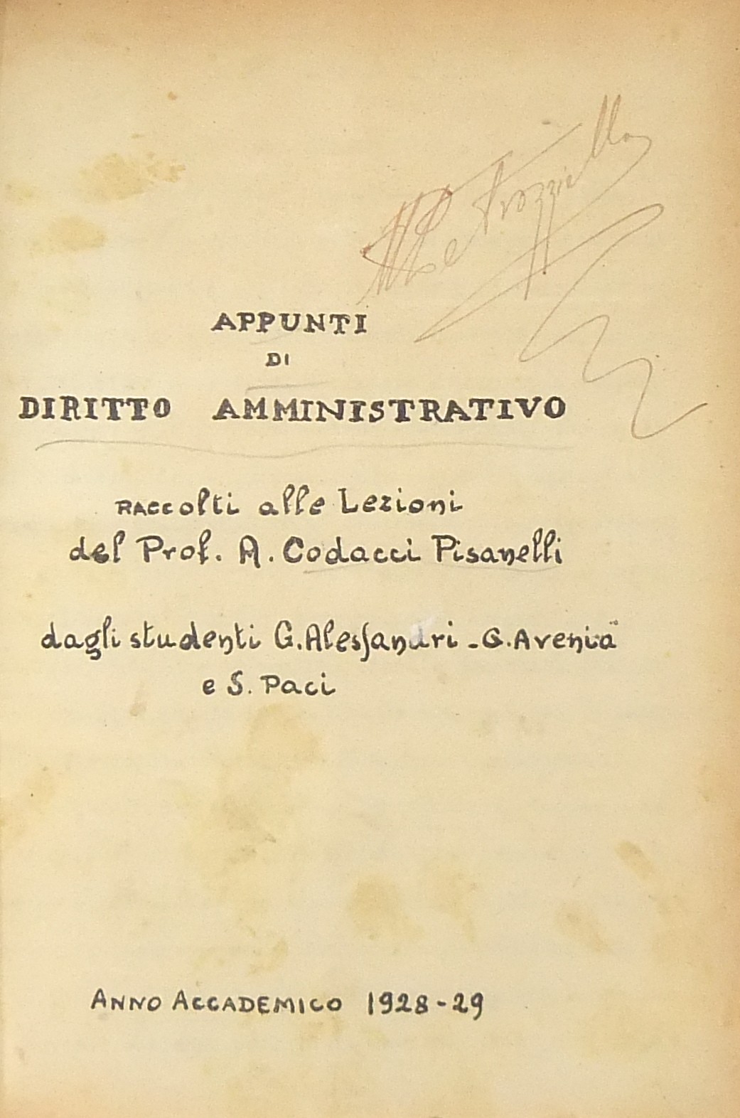 Appunti di diritto amministrativo. Raccolti alle l