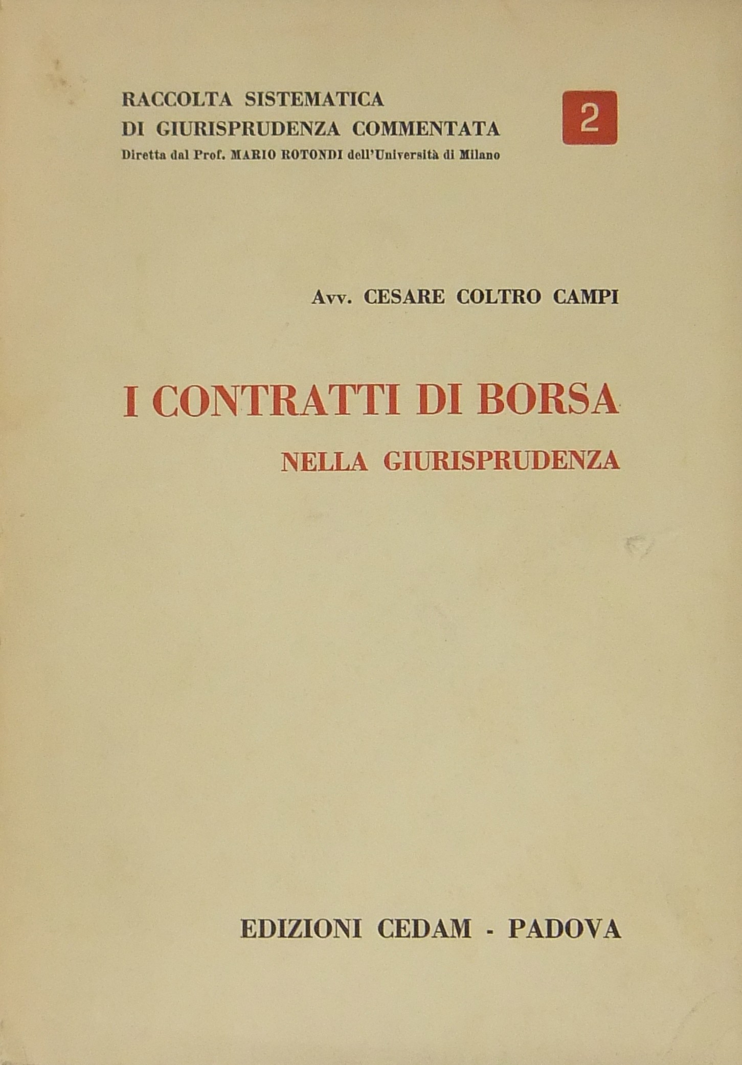 I contratti di borsa nella giurisprudenza
