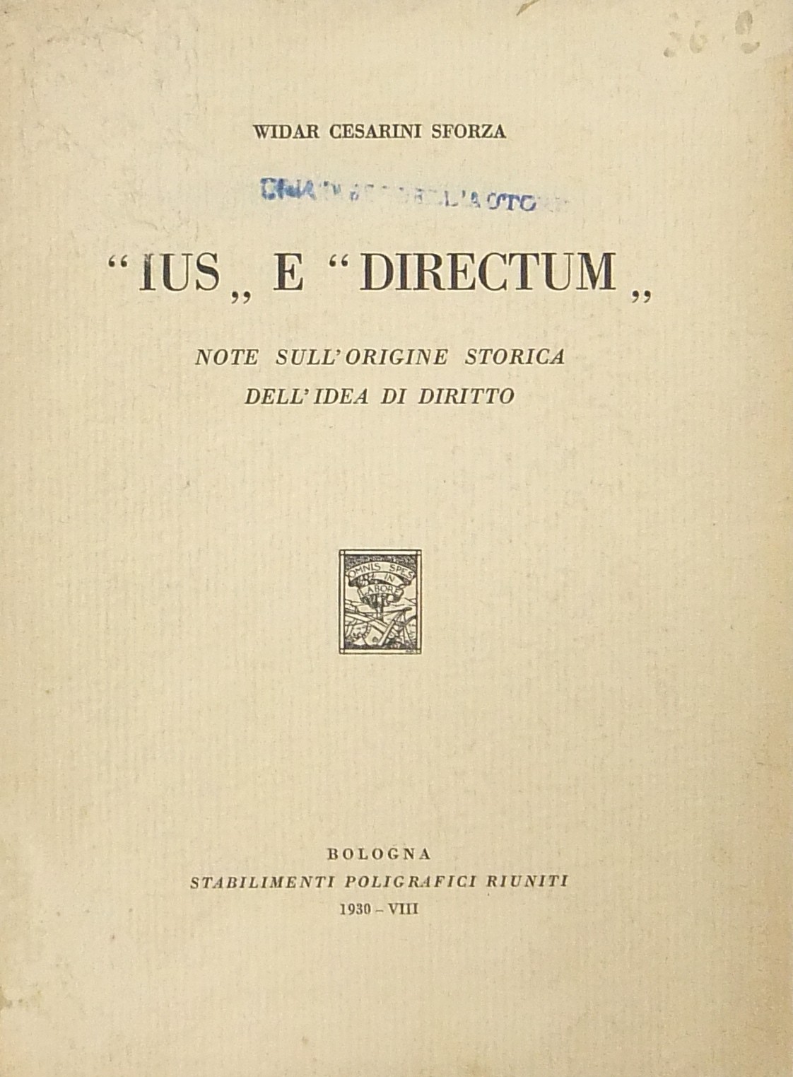 Ius e Directum . Note sull'origine storica dell'i