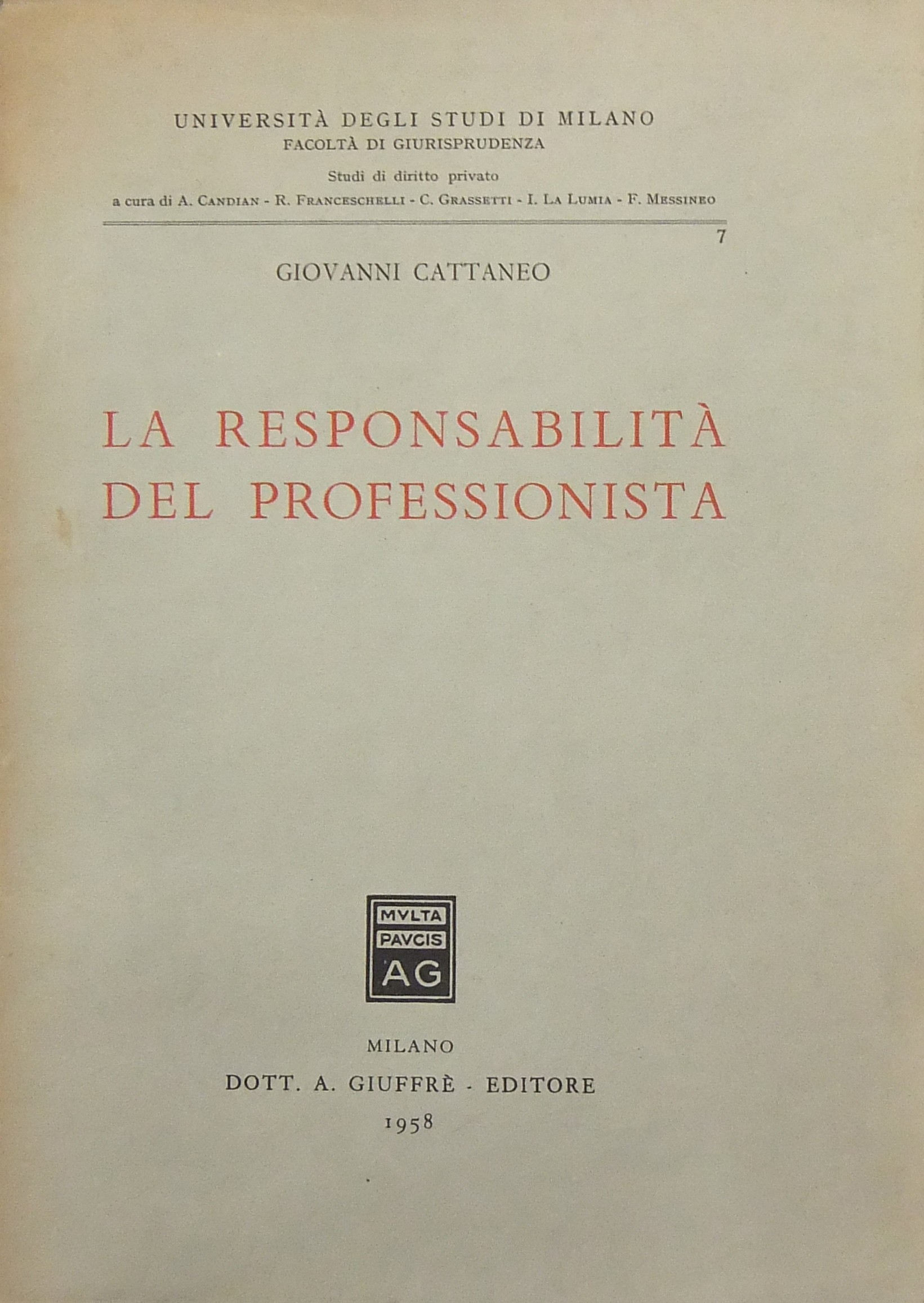 La responsabilità del professionista