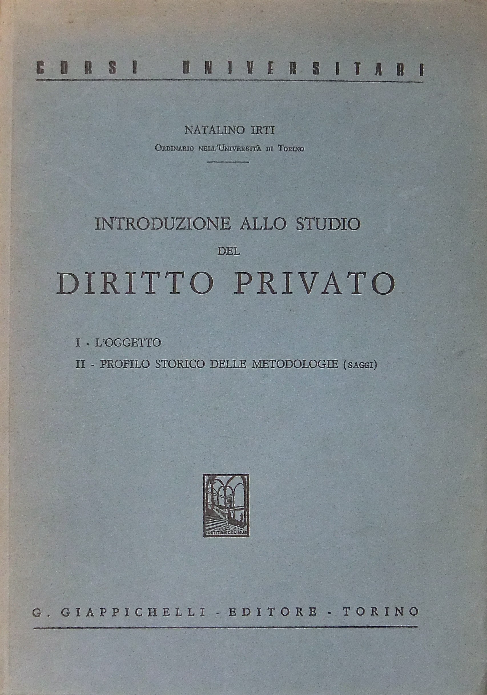 Introduzione allo studio del diritto privato. I -